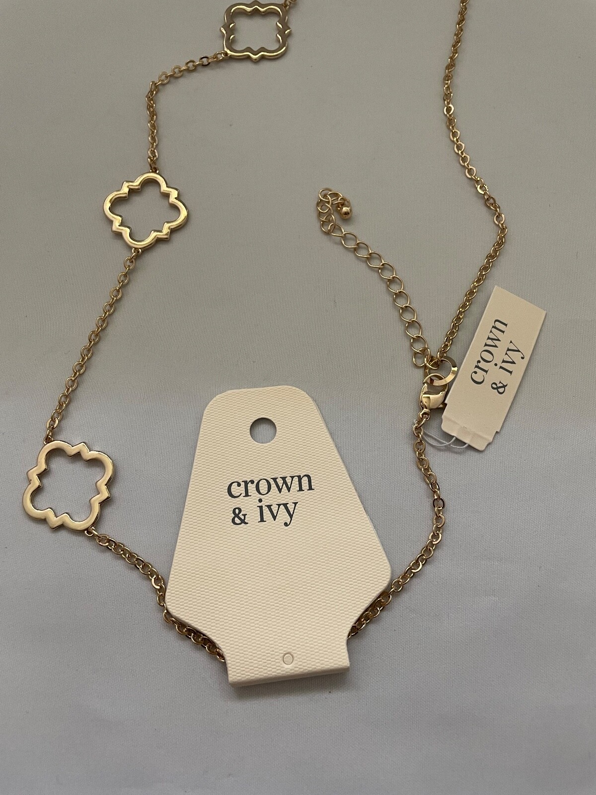 Long Gold Necklace Adjustable 17 to 20in by Crown & Ivy New with Tags