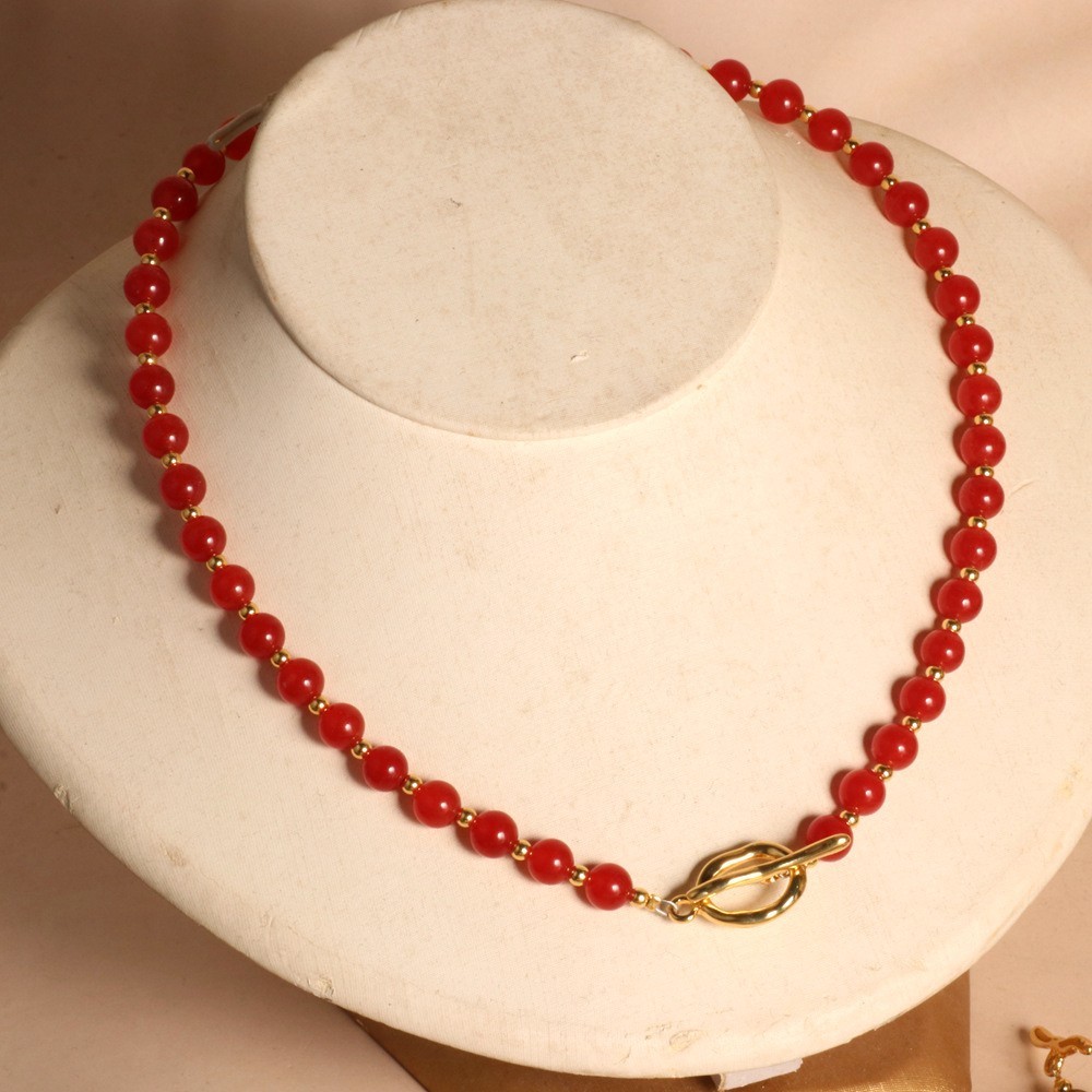 Vintage French OT Clasp Beaded Choker |Handmade Layering Women Crystal Necklace