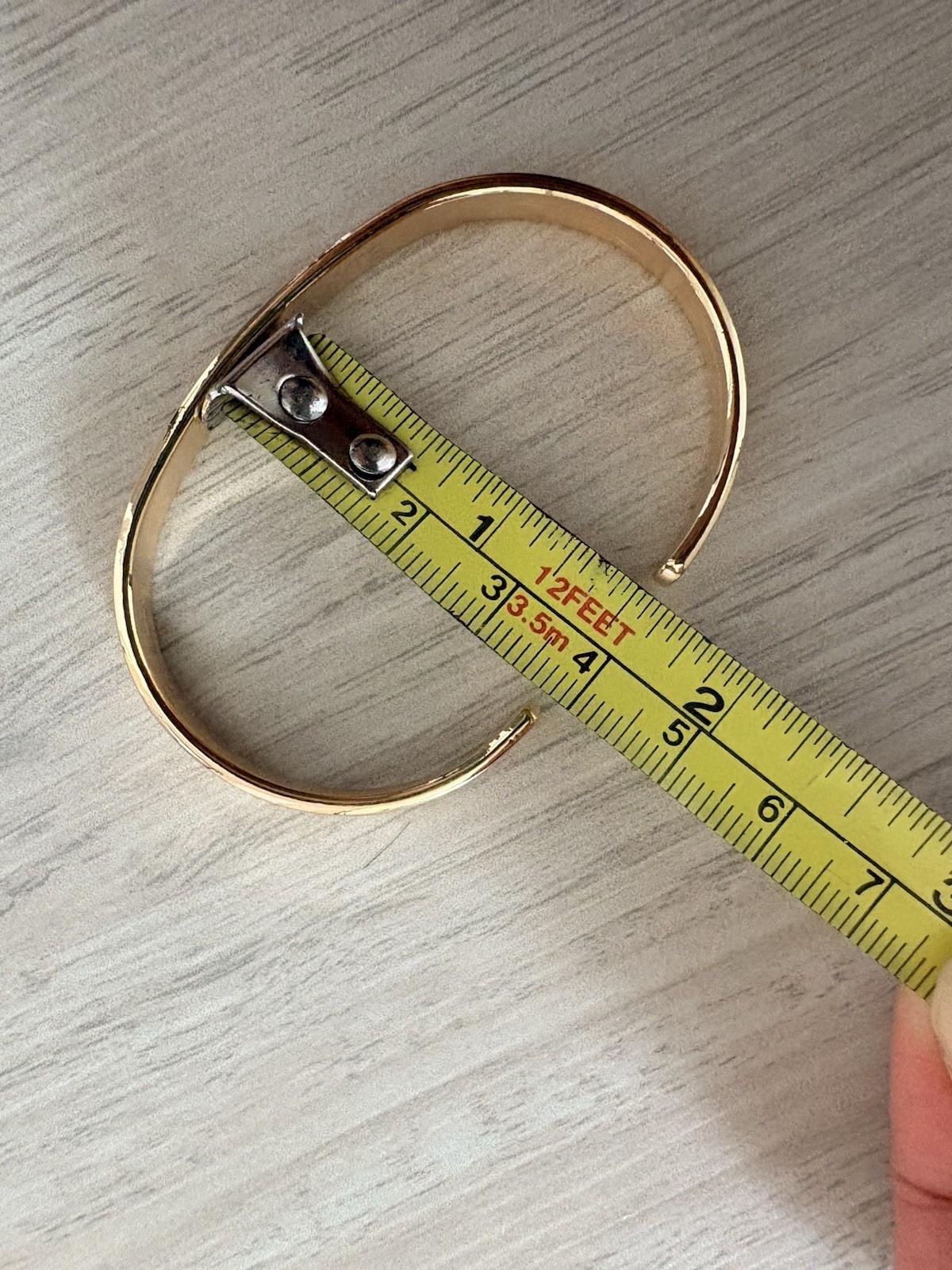 ELLANDEMM Gold Plated Oval Cuff Bracelet Sleek Minimalist Stackable Bangle