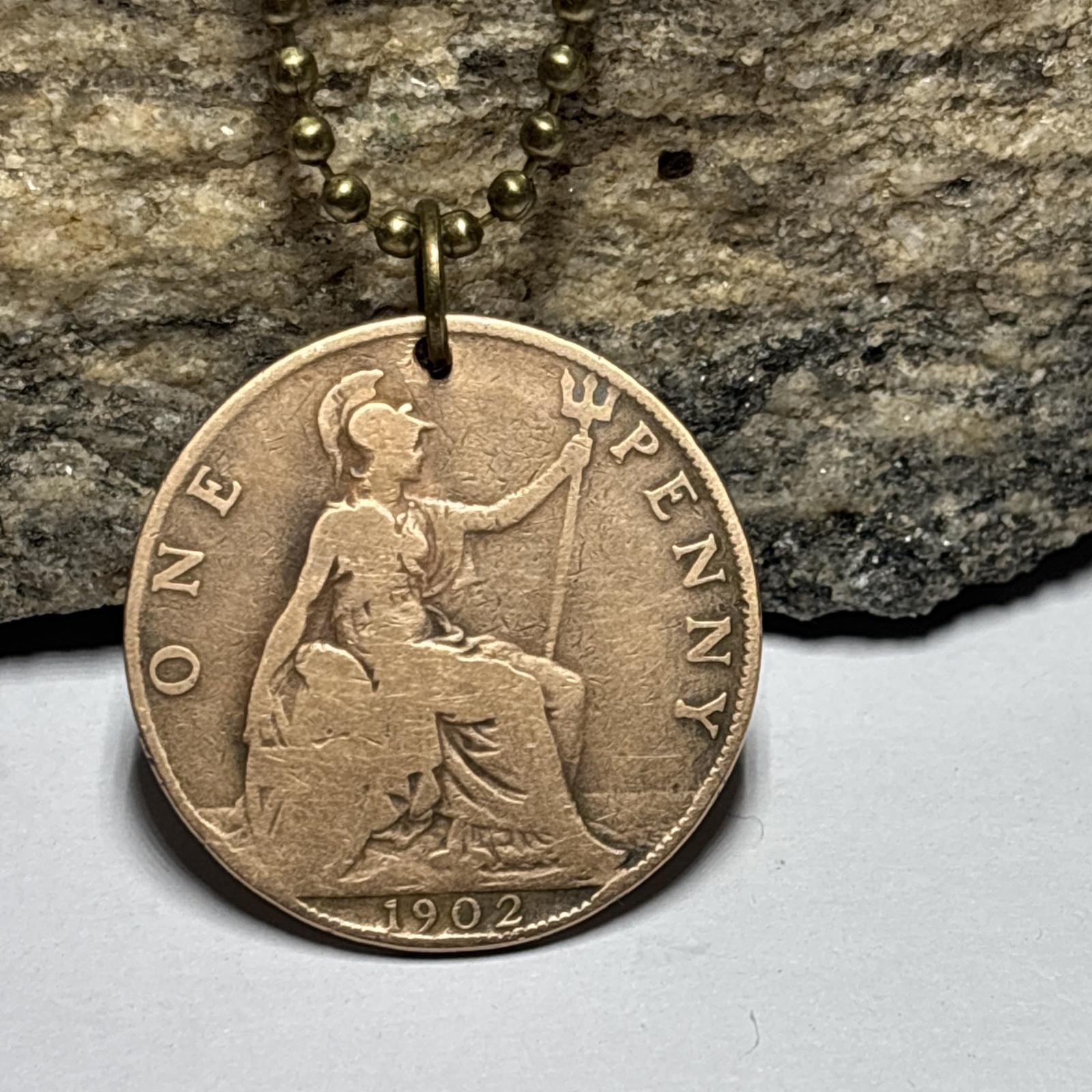 1902 UK Real Circulated Antique Large Coin Pendant. King Edward VII. Great 🎁
