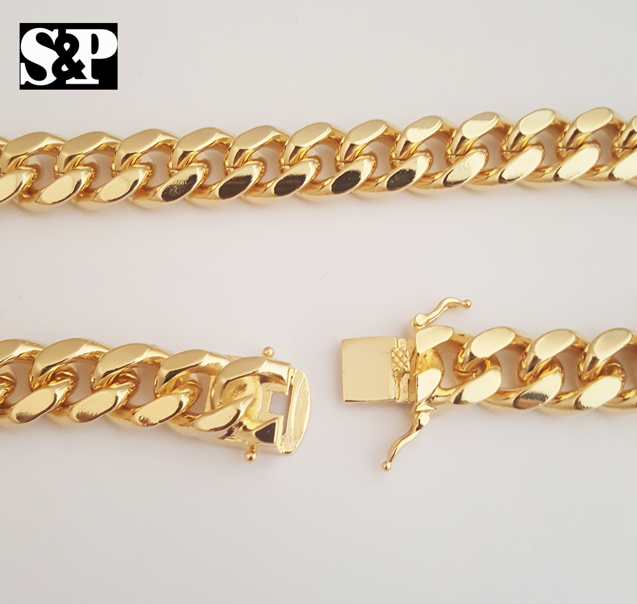 Premium Quality Gold Plated Brass Miami Cuban 6,10,14mm 24″, 30″ Chain Necklace