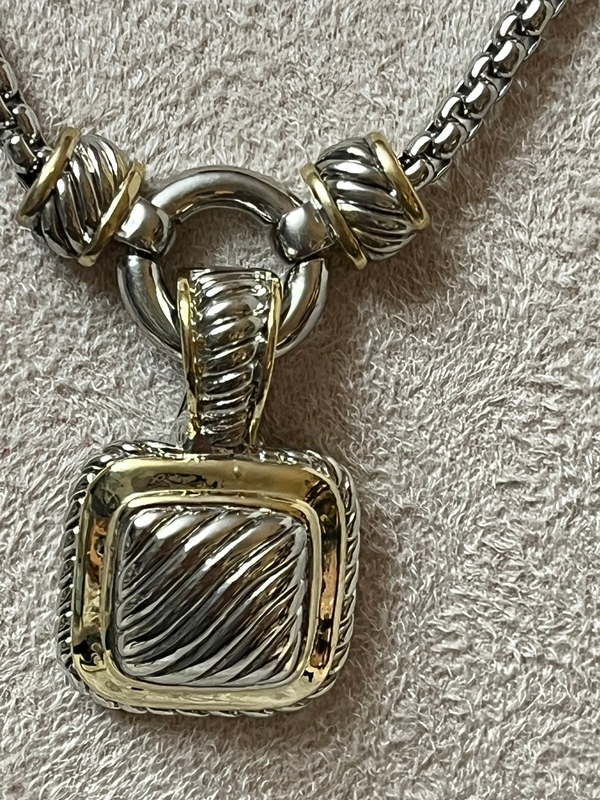 Two-Tone Silver and Gold Tone Necklace with Matching Earrings Set