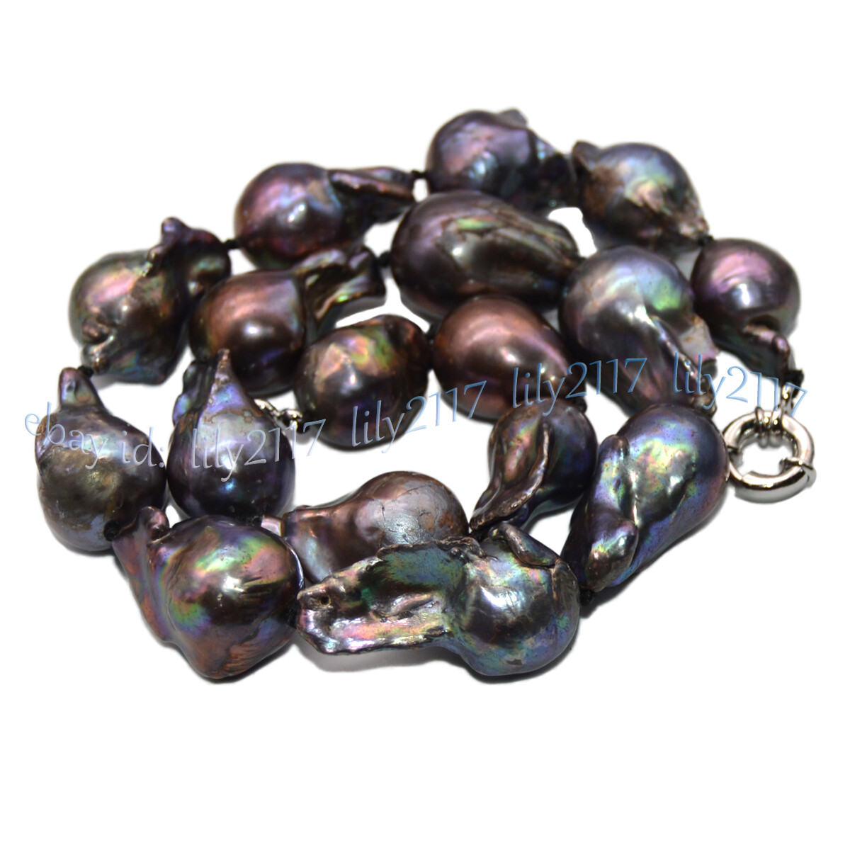 Huge 15-35mm Real Natural Black South Sea Baroque Pearl Necklace 14-36 inches