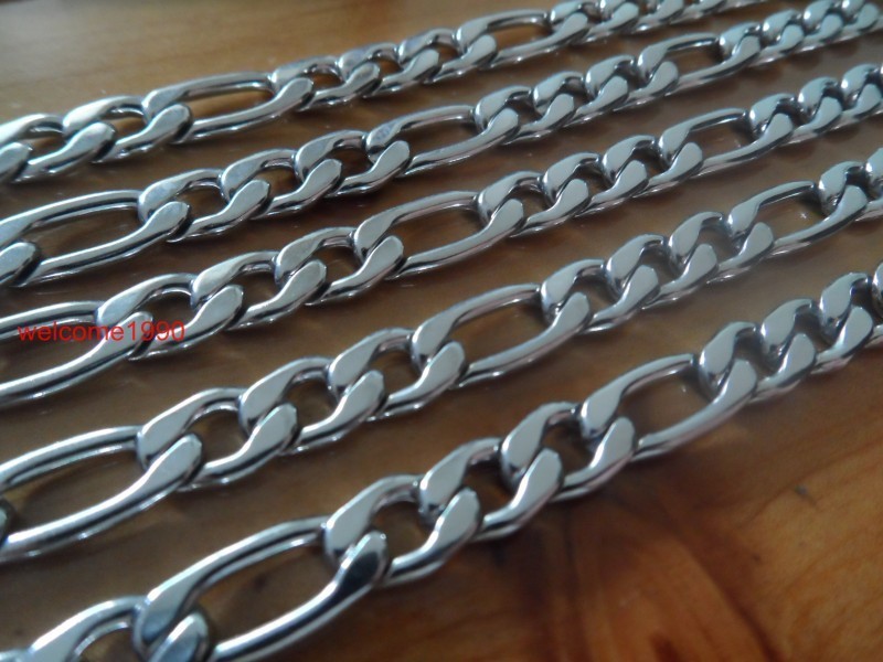 6pcs Lot 4mm 18-32” in bulk Figaro Link Chain Stainless Steel Necklace Chain