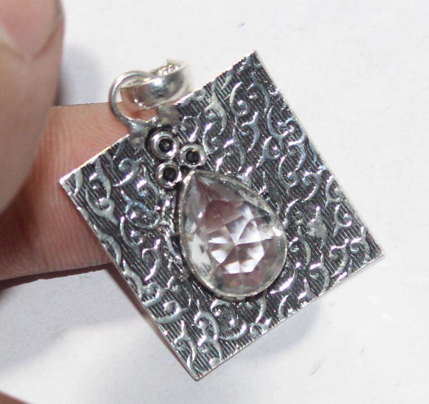 Hydro Crystal Pear Shape Gemstone Handmade Pendent Jewelry Pendant Size 1.5 Inch