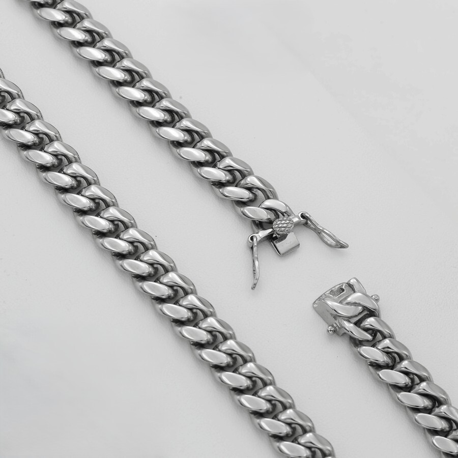 DG Men’s.Stainless-Steel 20″x8mm Miami Cuban Curb Necklaces High Polish*Box