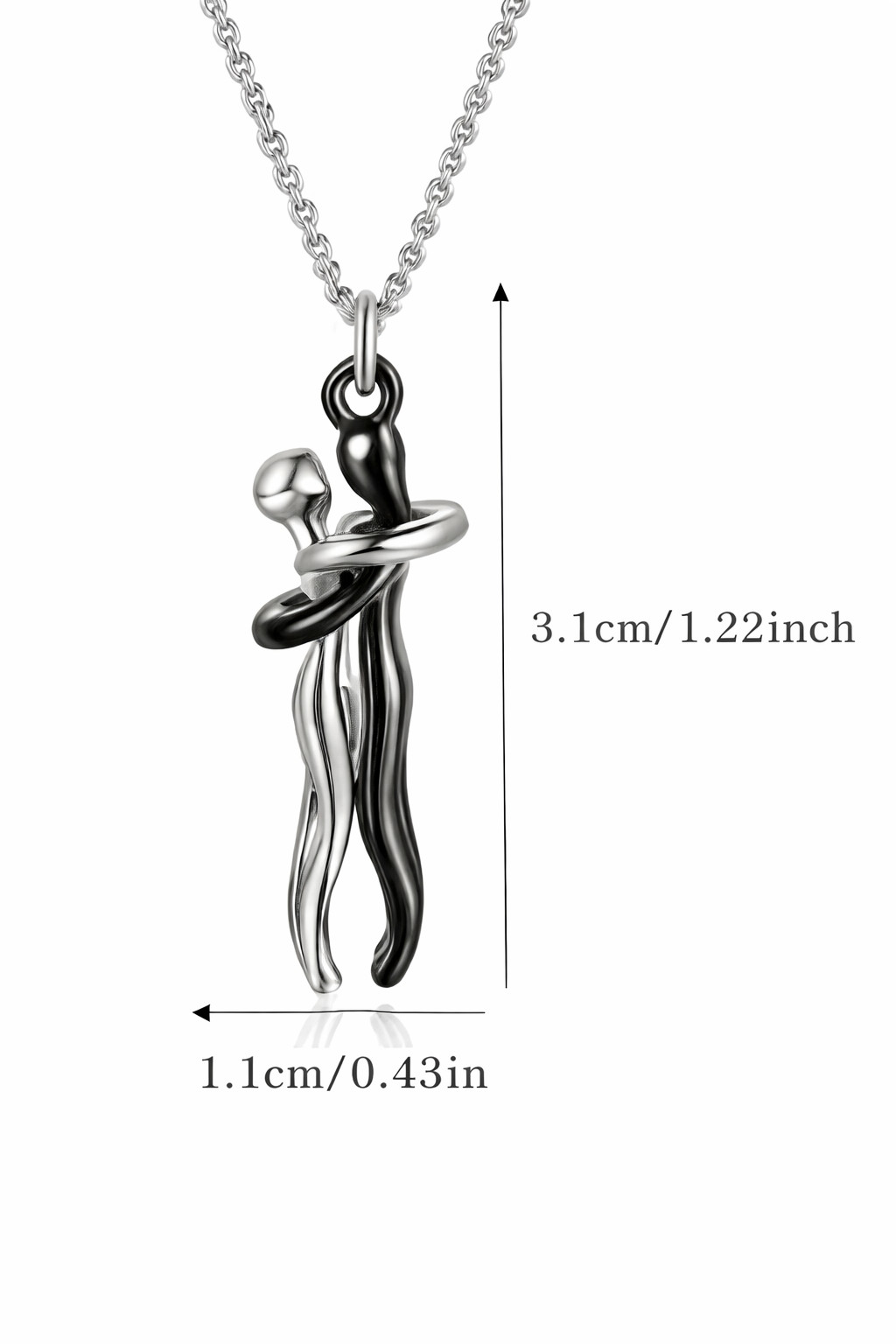 Affectionate Hug Couples Necklace Valentine’s Day Embrace Chain Unisex Jewelry