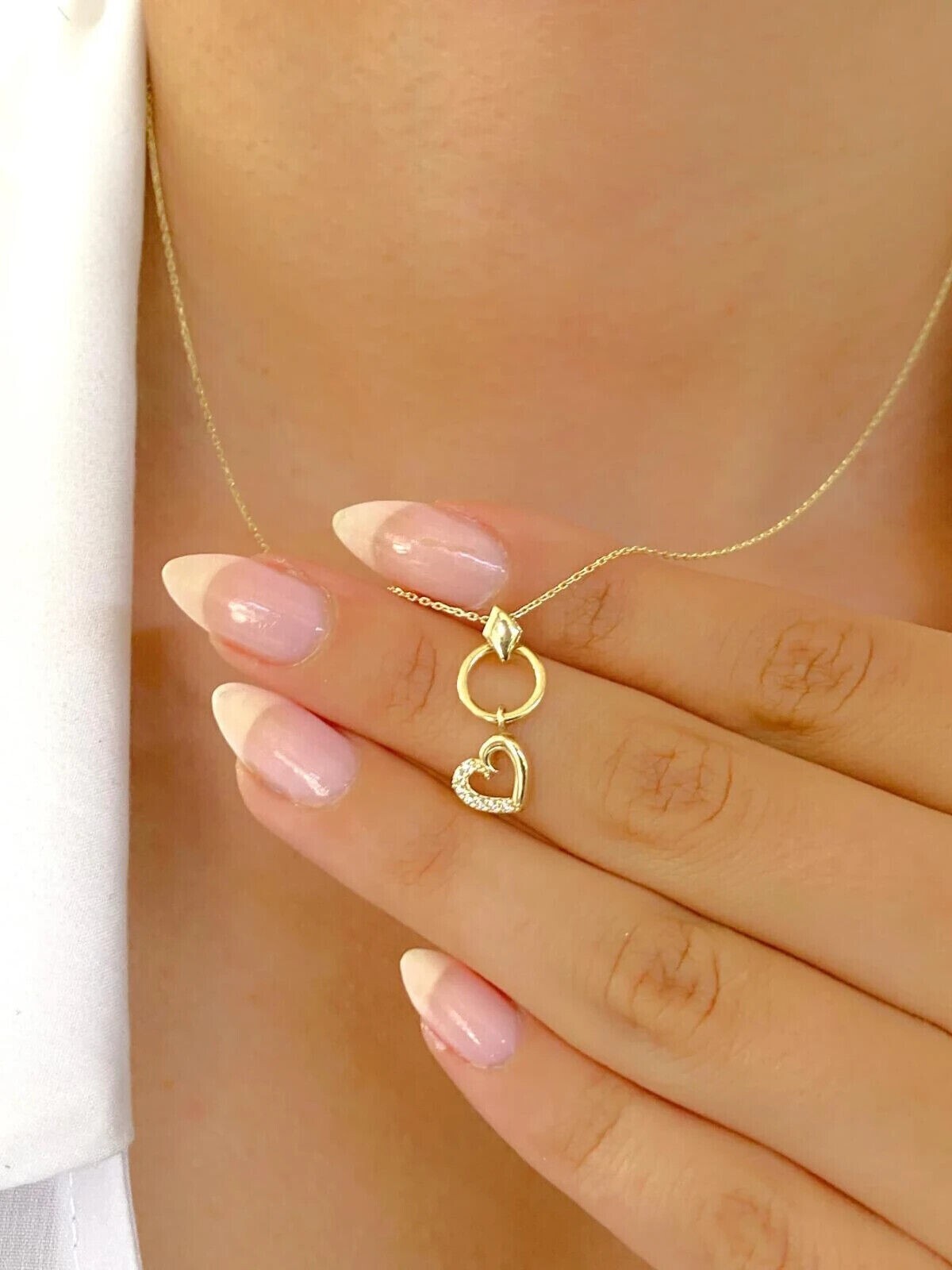 0.20Ct Round Cut Simulated Diamond Women’s Heart Pendant 14k Yellow Gold Plated