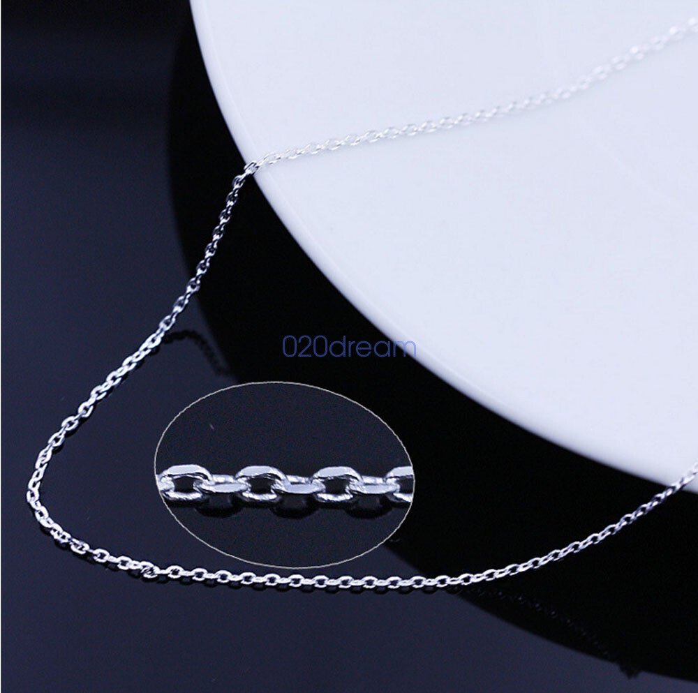 Real Solid 925 Sterling Silver Necklace 1.5mm Trace Chain 14-26″ inches Stamped