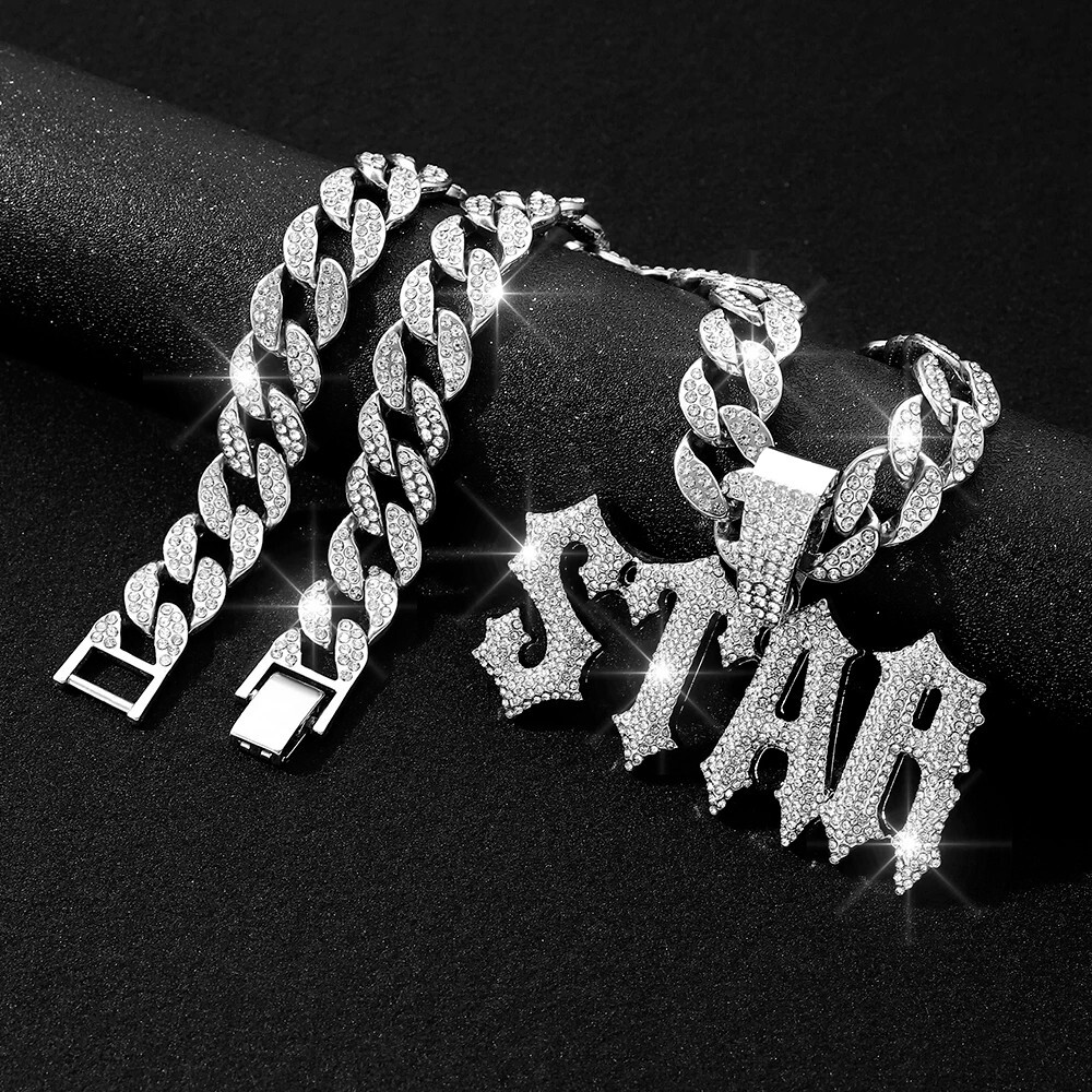 Hip Hop Iced STAR Pendant Necklace 13mm Miami Cuban Chain CZ Fashion Jewelry NEW