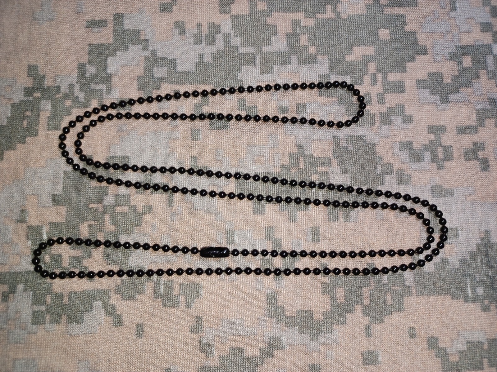 Black Coated Steel Military Army Marines Dog Tag Chain 2.4mm Ball Bead Necklace