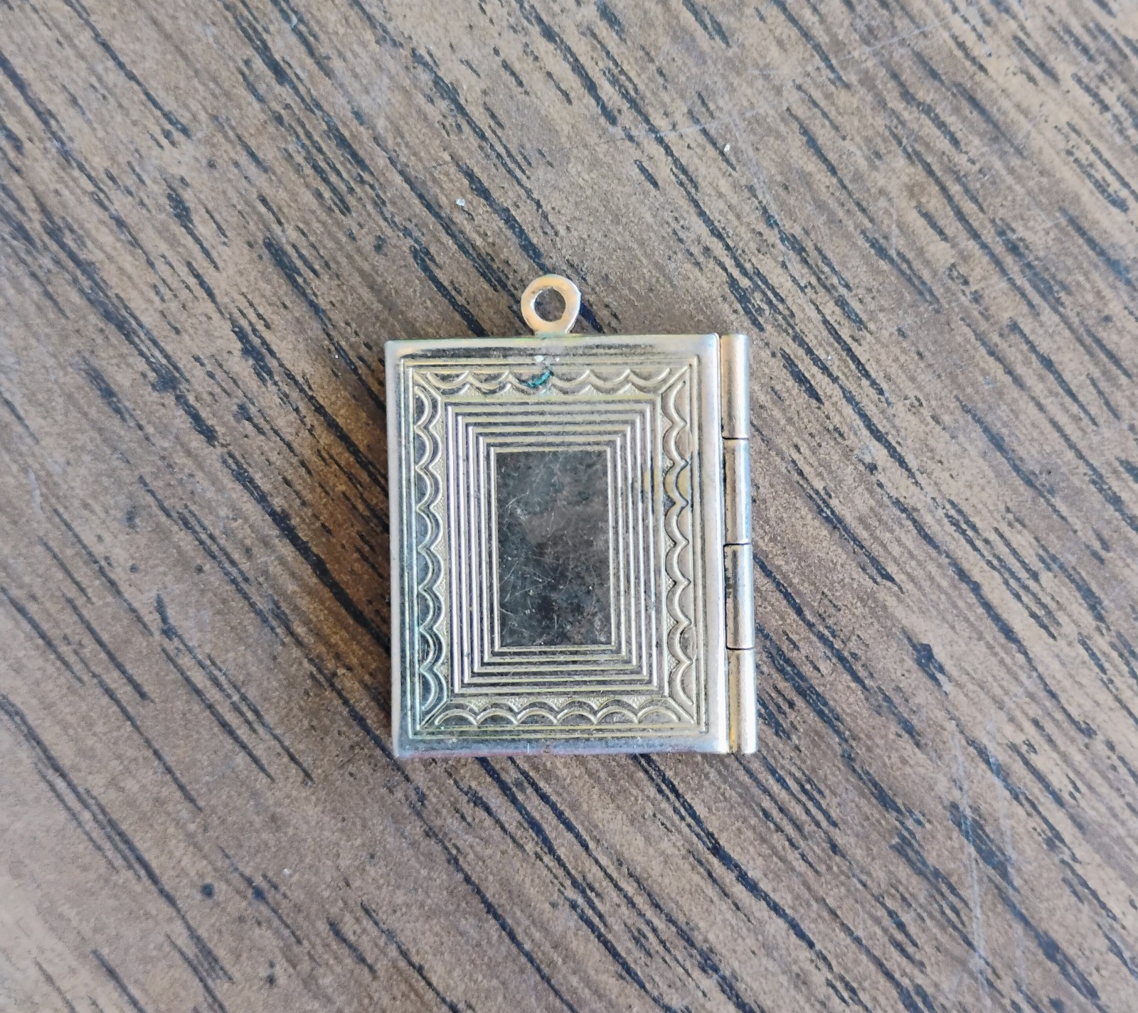 Gold Tone Rectangle Locket Pendant, Engraved “This Is Your Life”, No Stone