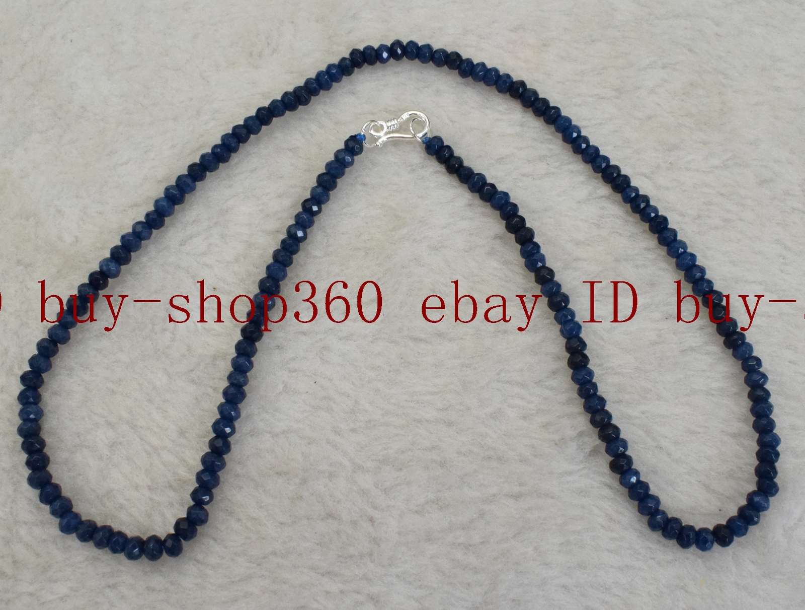 Wholesale Fine 2x4mm Gemstone Faceted Beads Necklace 925 Sterling Silver Clasp