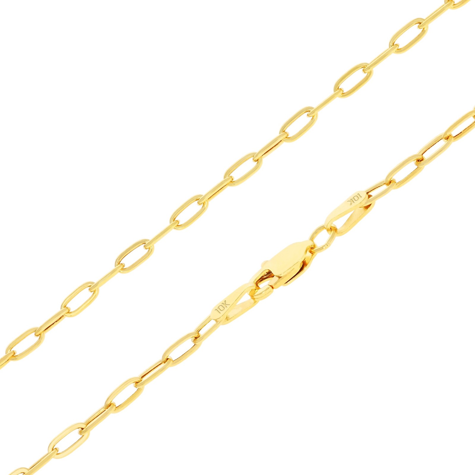 10k Yellow Gold Paperclip 2mm-7mm Chain Cable Rolo Necklace Mens Womens 16″-24″