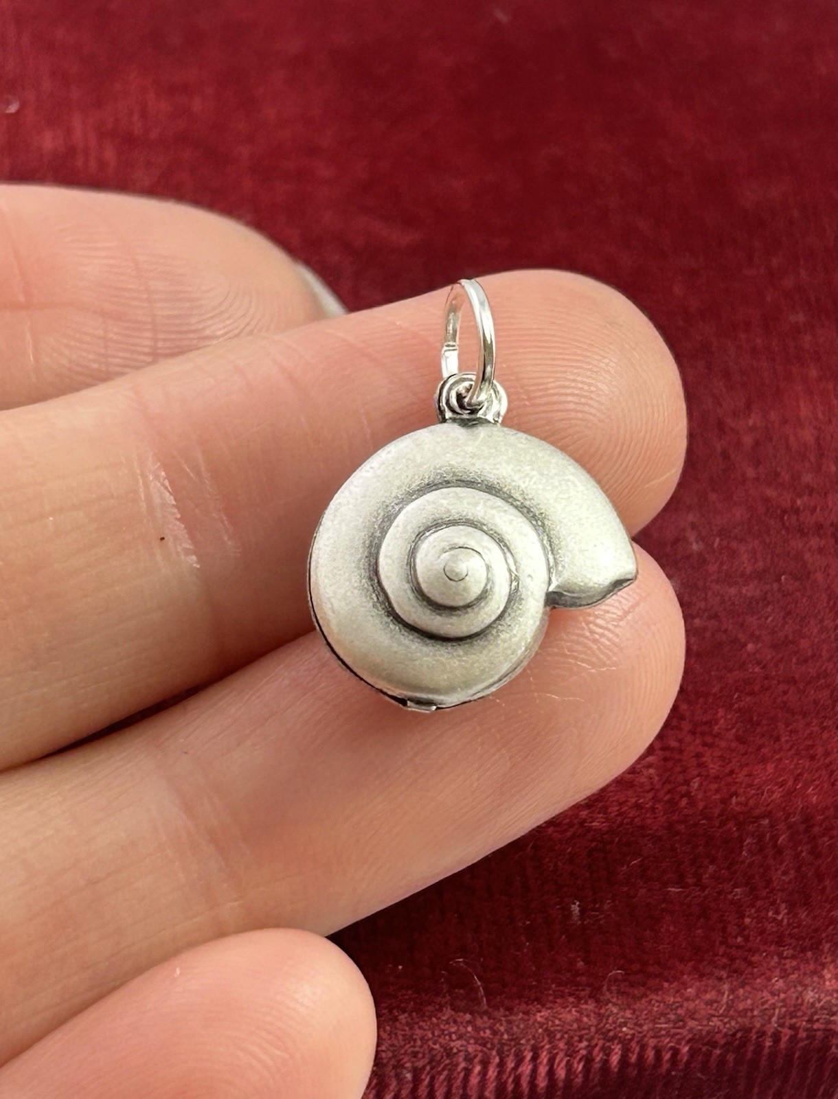 Shell Charm Seashell Pendant Nautical Beach Jewelry Silver Plated Nautilus Shell