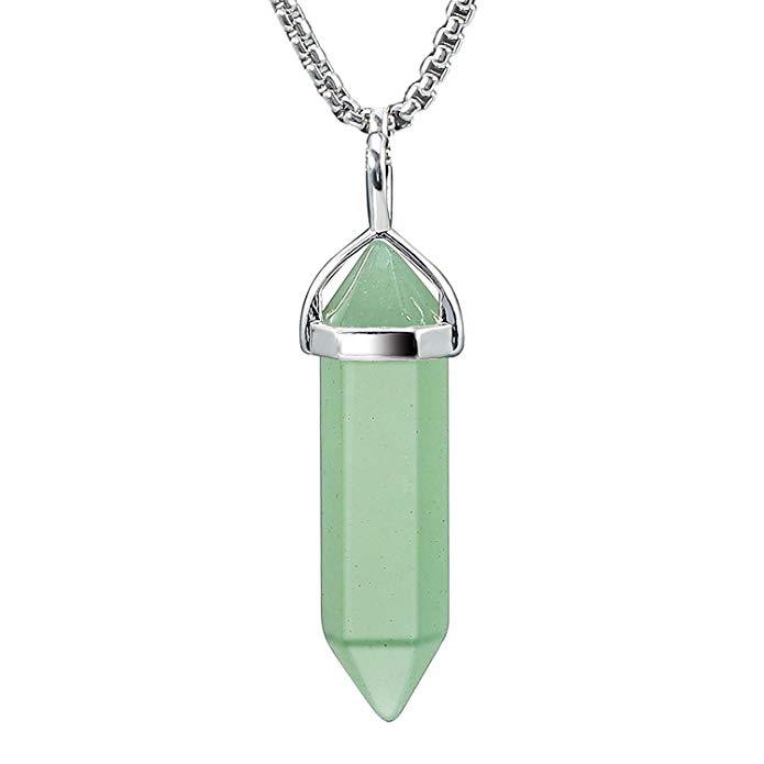 Natural Amethyst Pendant Crystal Stone Chakra Healing Gemstone Necklace Gift
