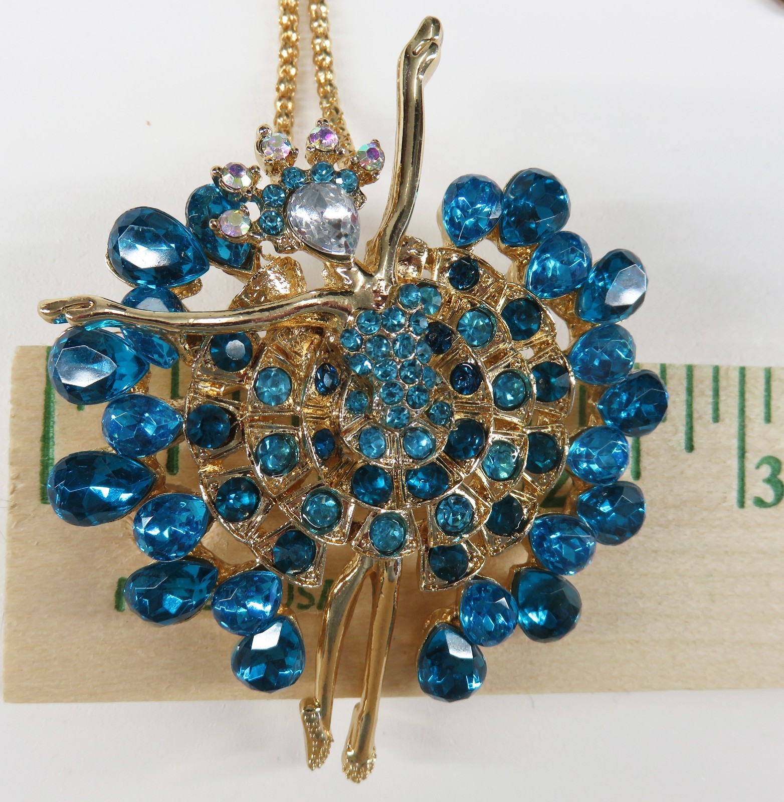 NWT-Betsey Johnson Flamenco Ballerina Dancer Pendant Brooch on Goldtone Necklace