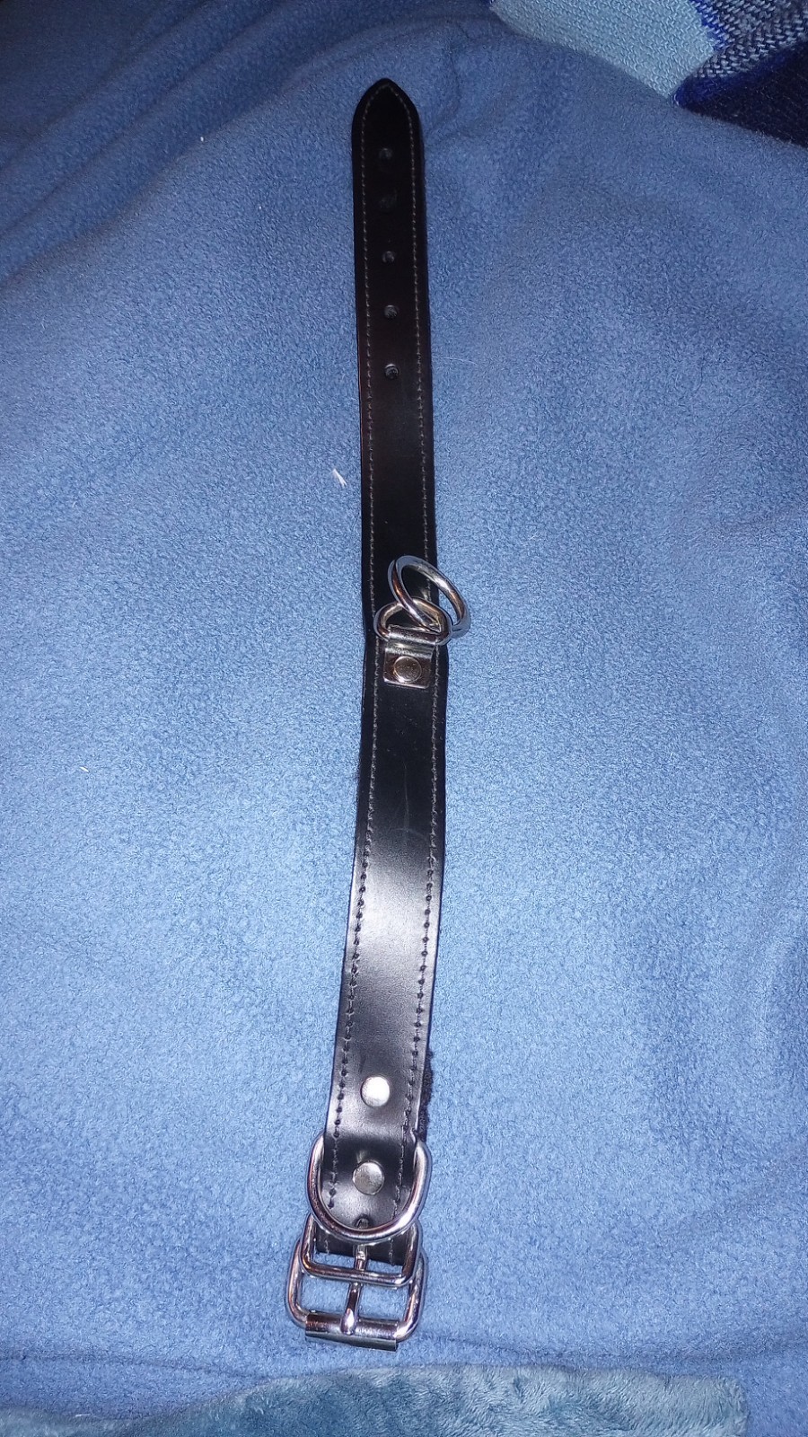 17½ inch long BDSM O-Ring Collar Alternative Style Faux Leather Goth Choker