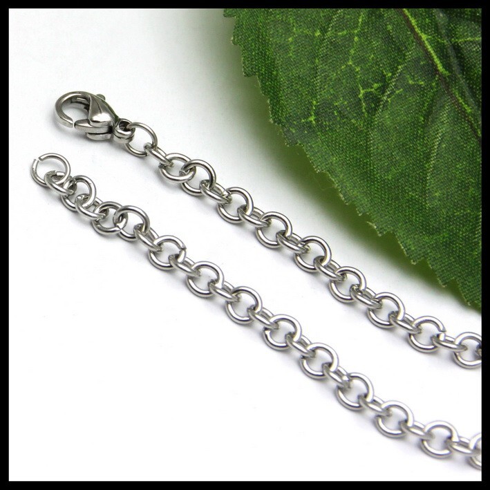 5pcs In Bulk Lot 4.5mm 20inch Stainless Steel Round Rolo Link Chain Necklace