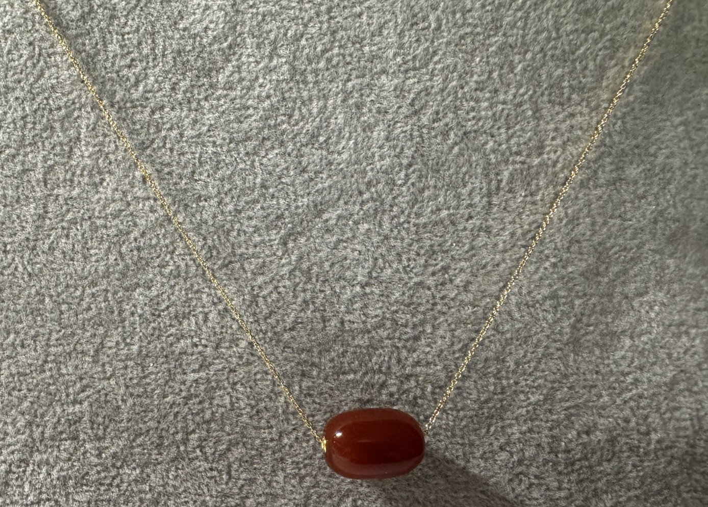red agate 13x19mm 18k gold lulutong Pendant silver 925 Necklace NIB free shippin