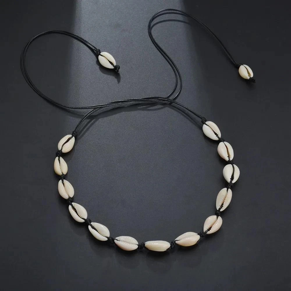 Natural Cowrie Shell Choker Necklace Surfer Beach Conch Puka Sea Hawaiian Boho