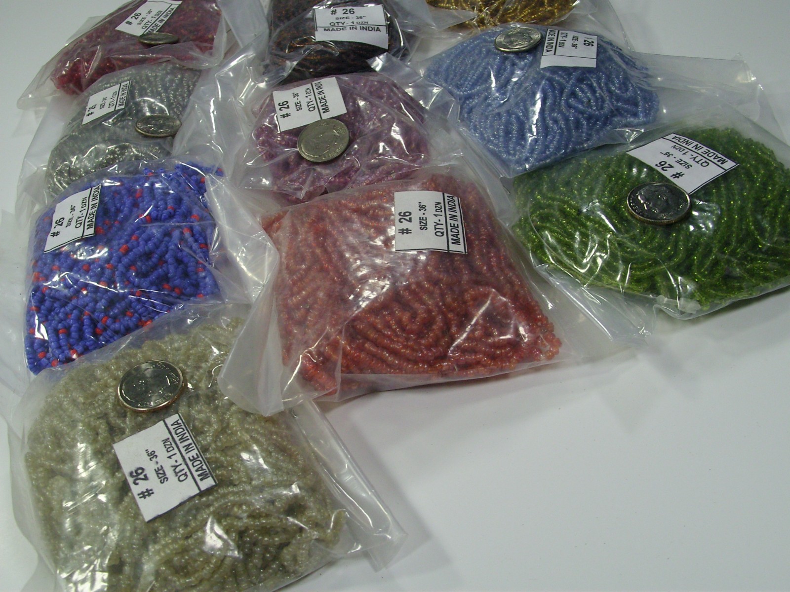 100 Strands 36″ Glass Seed Bead Necklaces Wholesale Bulk Lot Clearance (NP-43E)