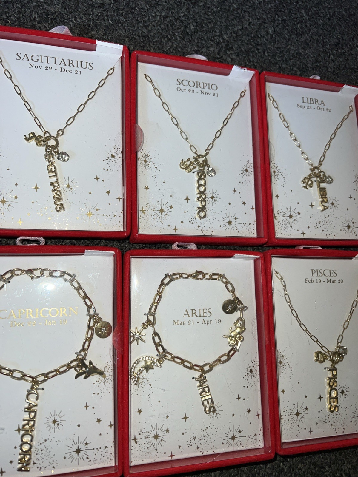 Zodiac ARIES Signs Pendant Jewelry Chain Necklace Bracelets Mixed Lot 10 NIB