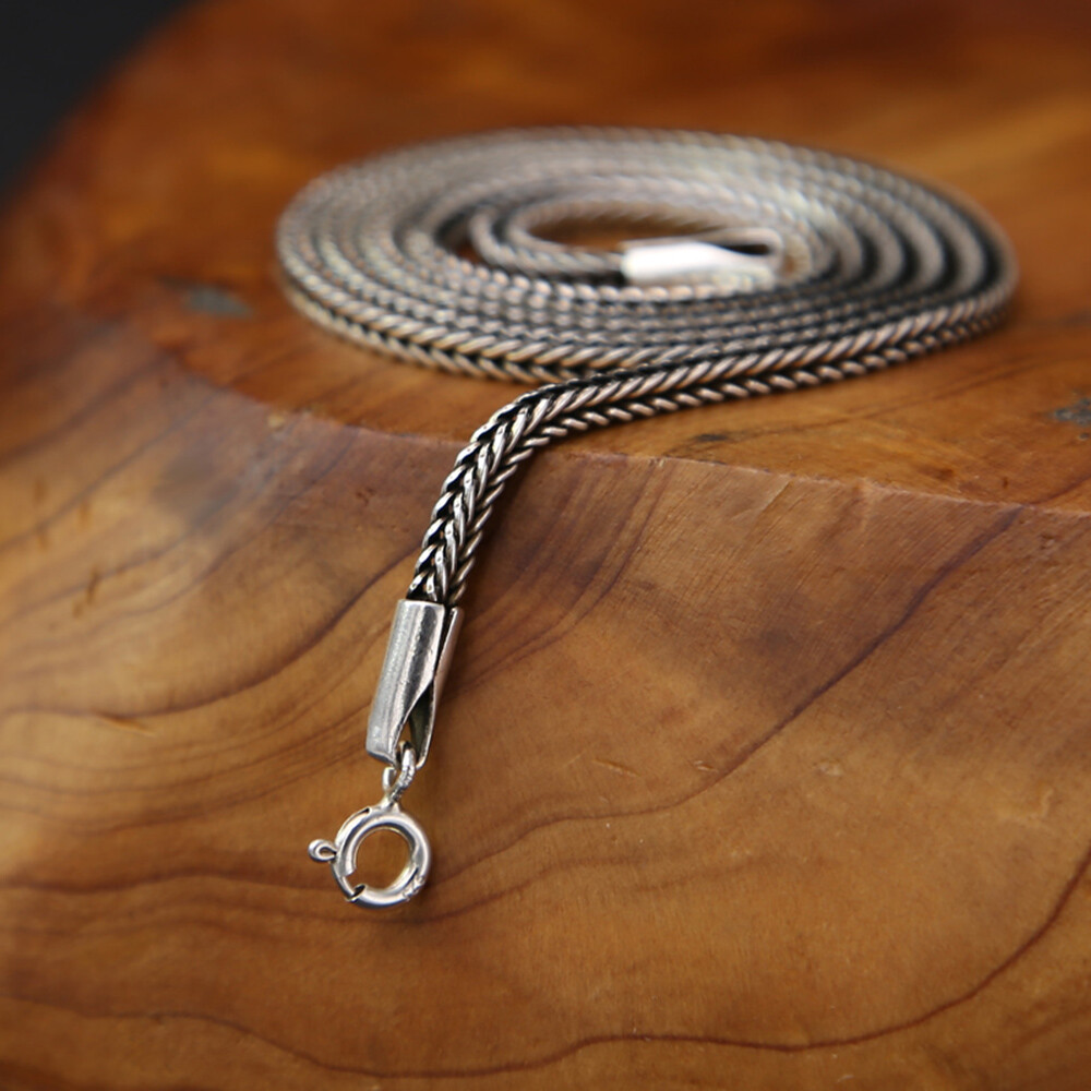 Real 925 Sterling Silver Necklace Wheat Link Chain 1.5mm 2mm 2.8mm 17.7″ – 29.5″