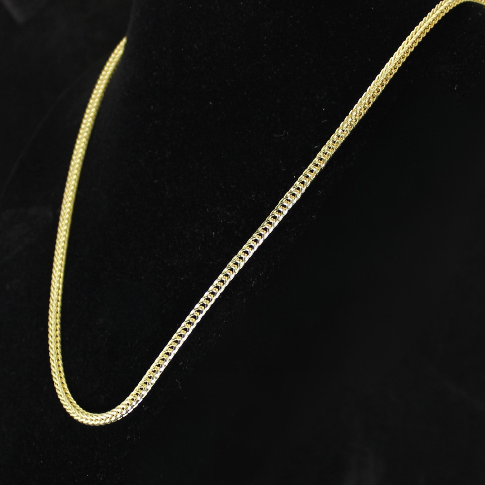 Mens 24″ Franco 3mm 14k Gold Plated Necklace Hip Hop Jewelry High Quality