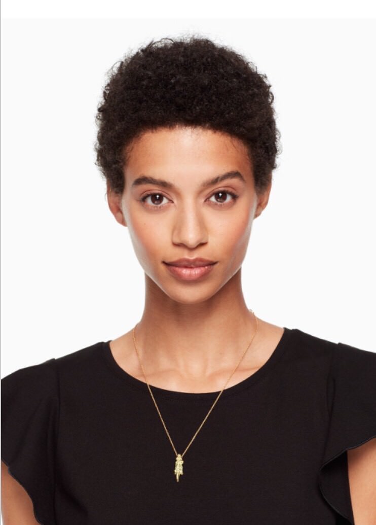 KATE SPADE NEW YORK Swamped Pavé Alligator Mini Pendant Necklace New