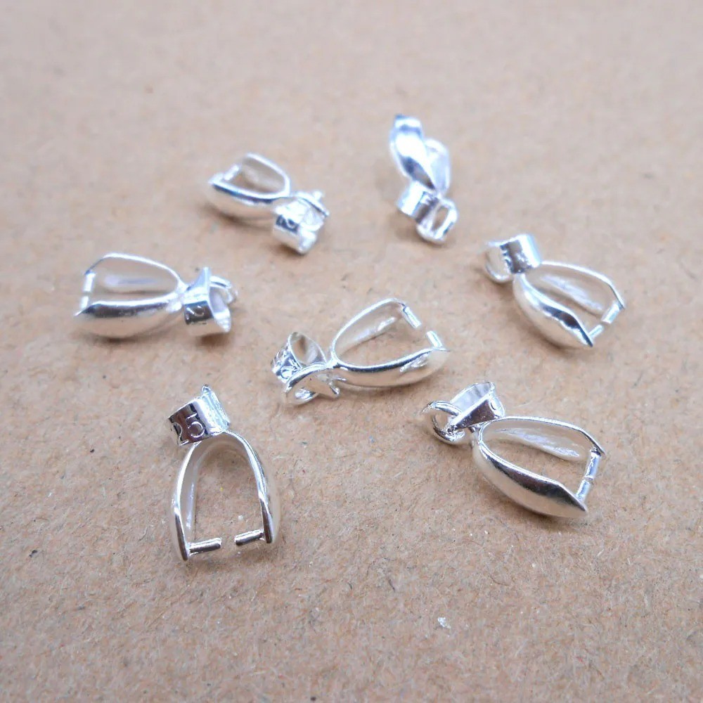 10PCS sterling 925 silver Handmade Pendant Jewelry Findings Bail Connector