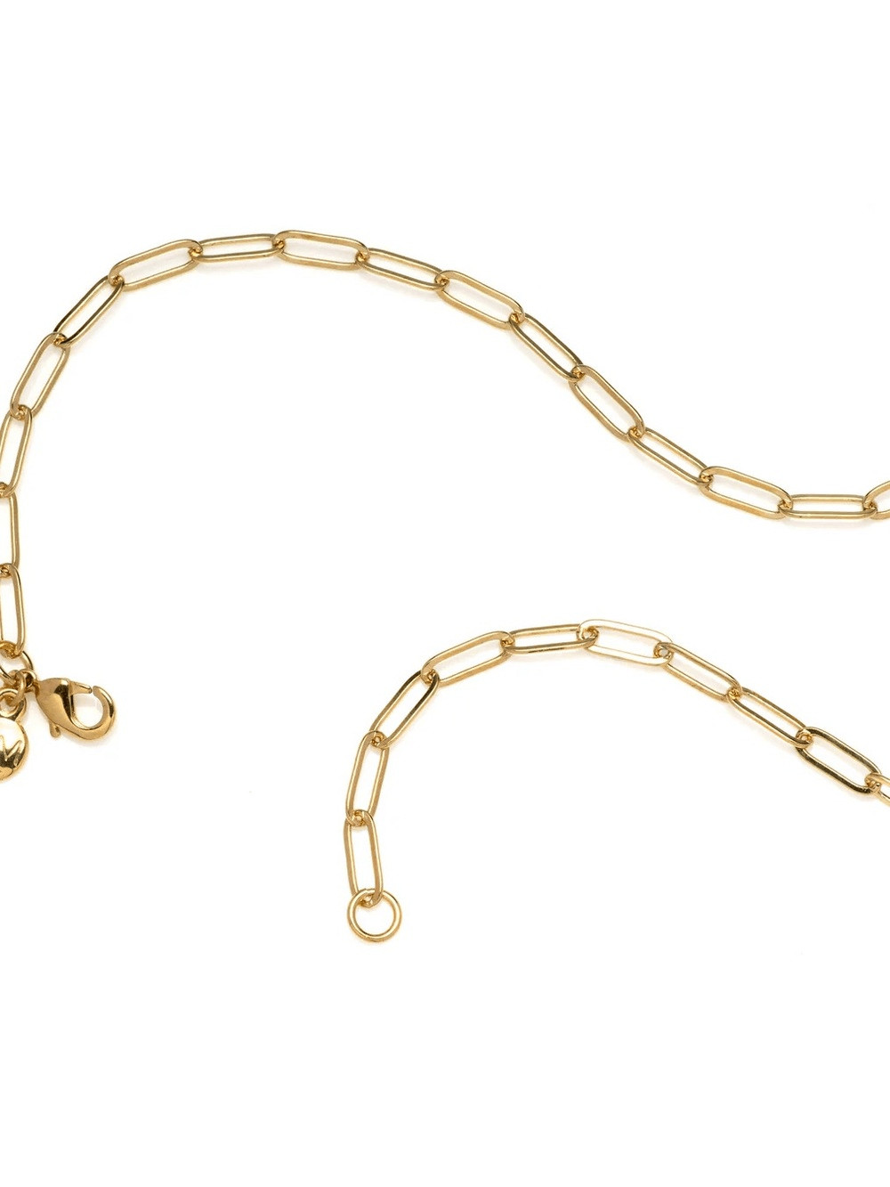 Gold H Rectangle Pendant Paperclip Necklace with Mother-of-Pearl by Mayamar