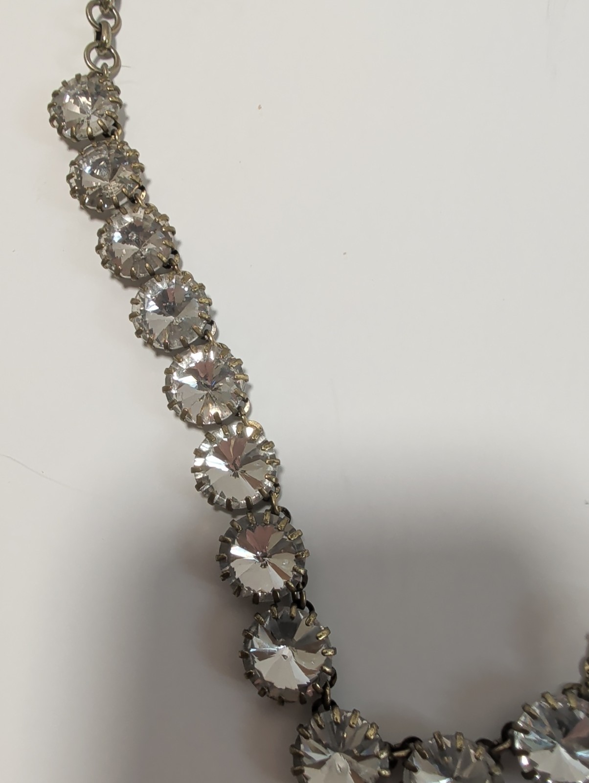 J. Crew Gold-Tone Clear Crystal Cut Stone Statement Necklace