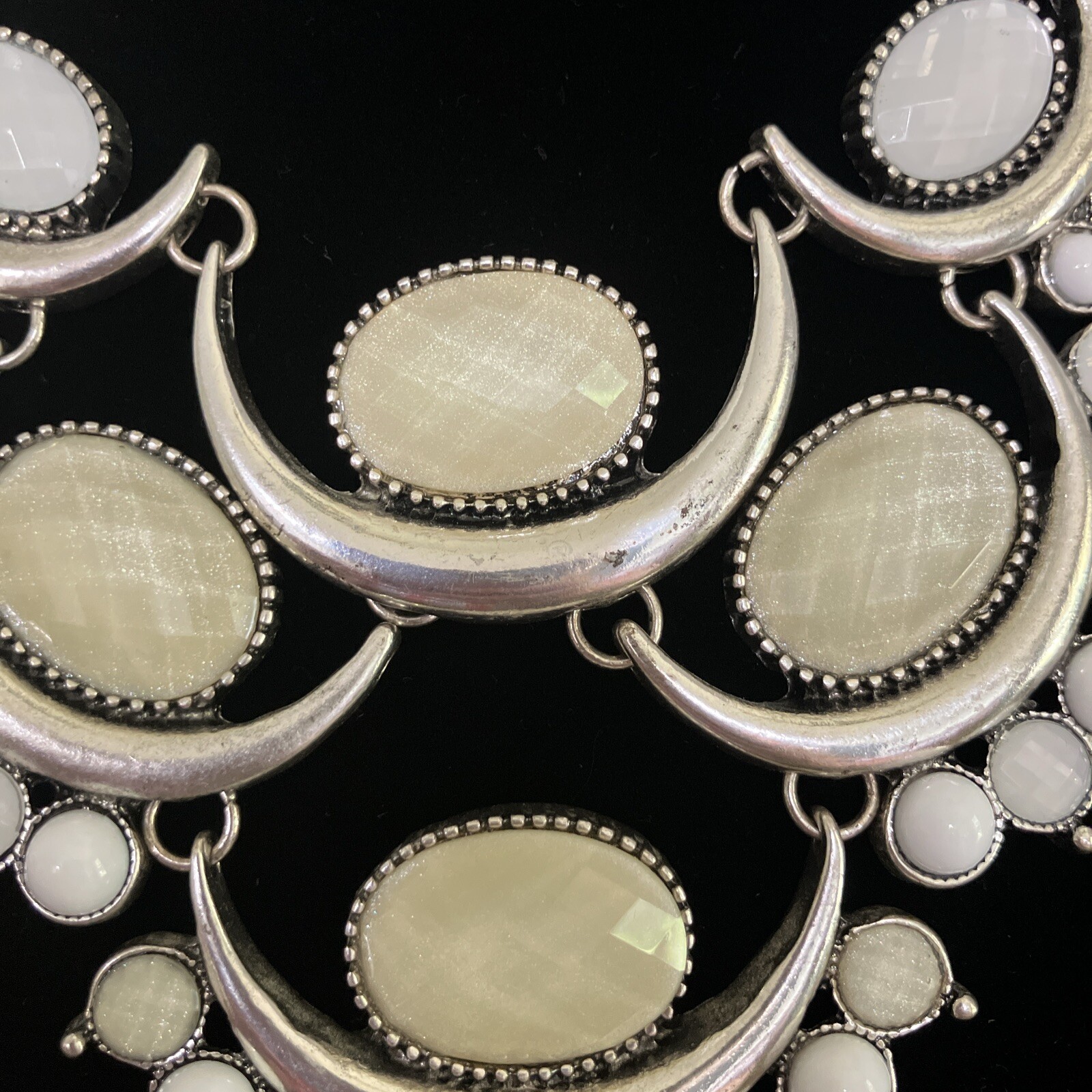 Erica Lyons Necklace Boho Art Deco Silver Tone Moon 18 – 20 Inches Statement