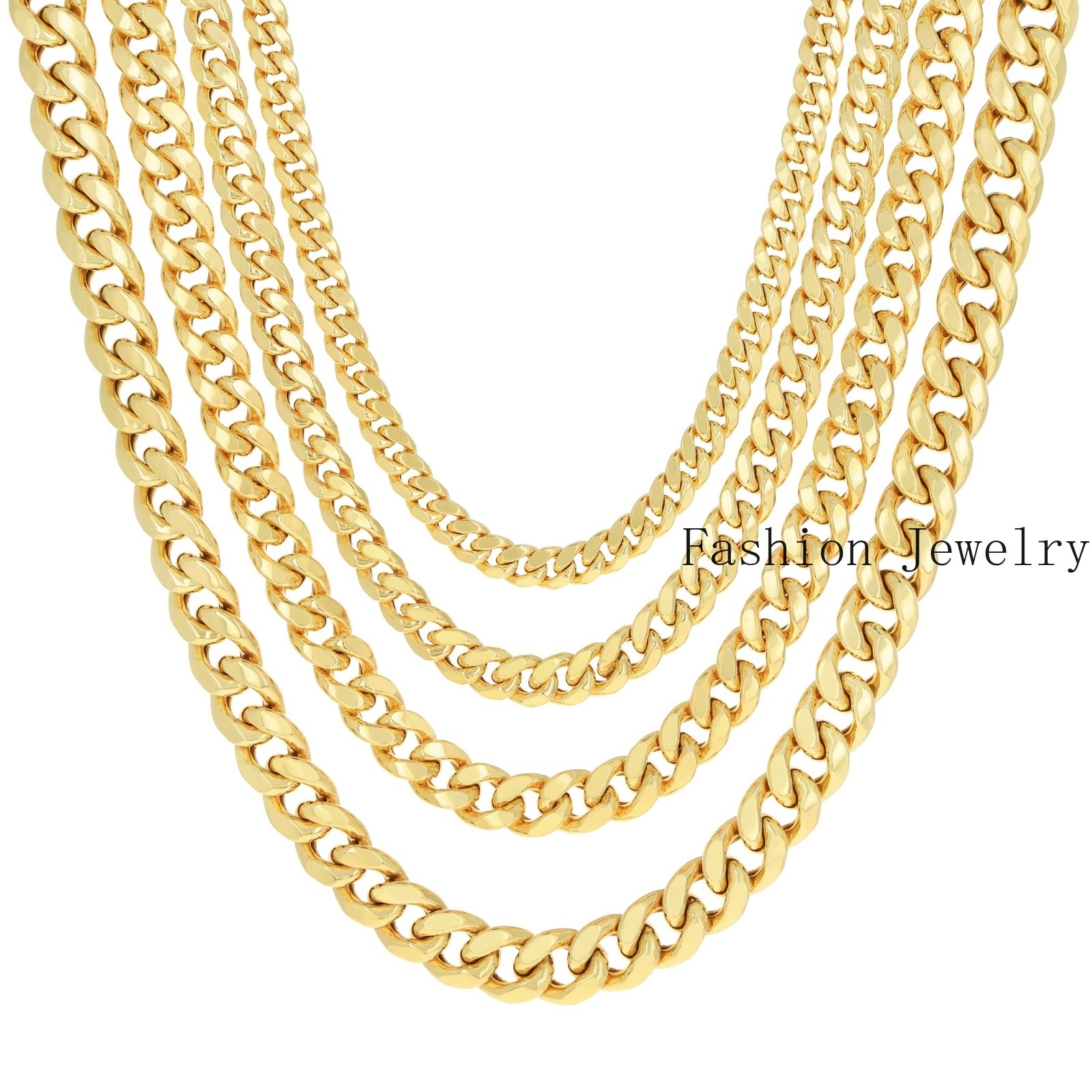 10K Yellow Gold 3mm- 13mm Miami Cuban Link Chain Necklace Mens Womens 16″- 30″