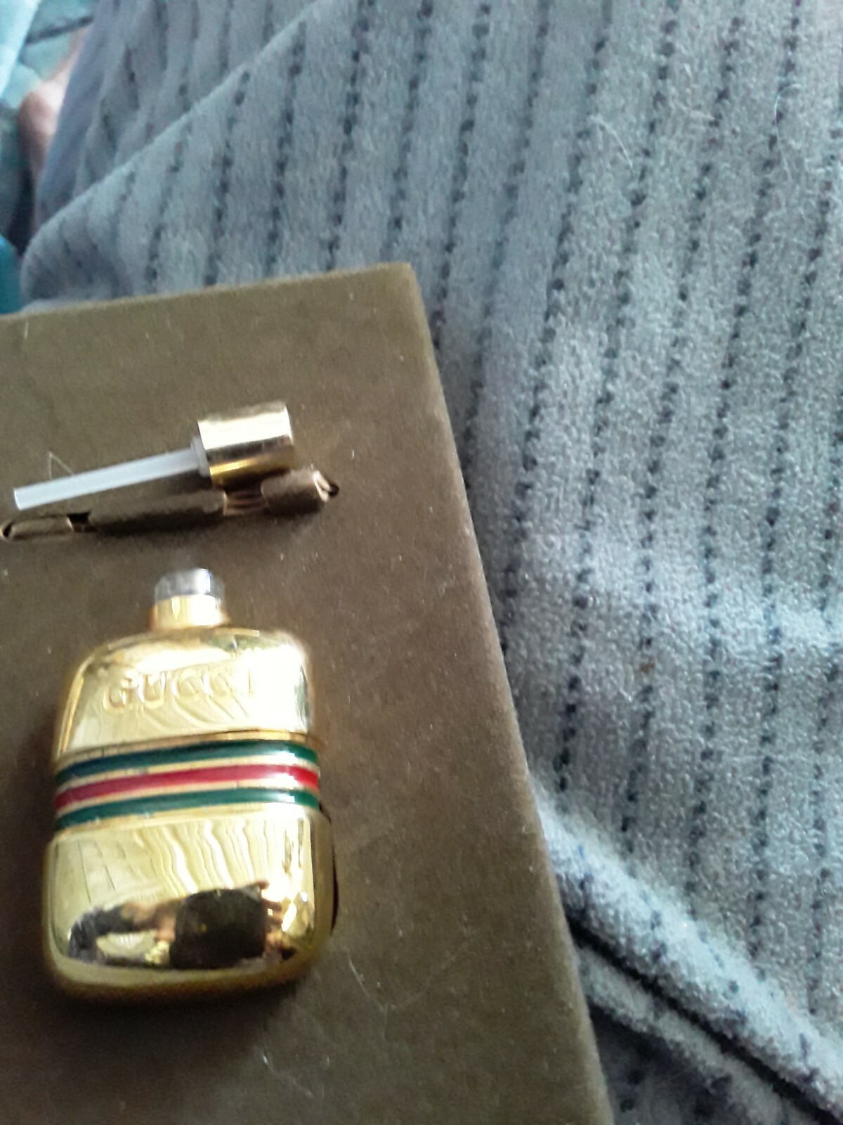 GUCCI SHERRY LINE PERFUME BOTTLE GOLDTONE FLASK