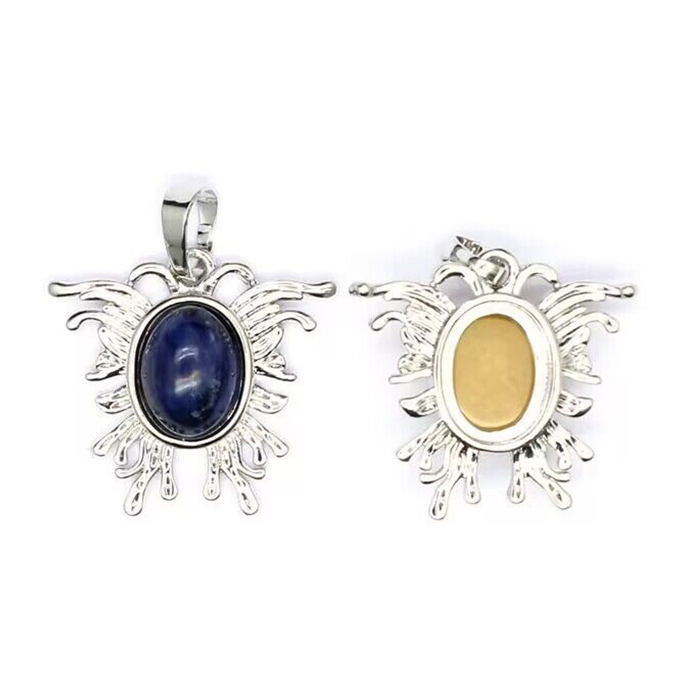 1pc Mini Moth Butterfly Shape Pendant Oval Bead Crystal Chakra Gemstone Healing