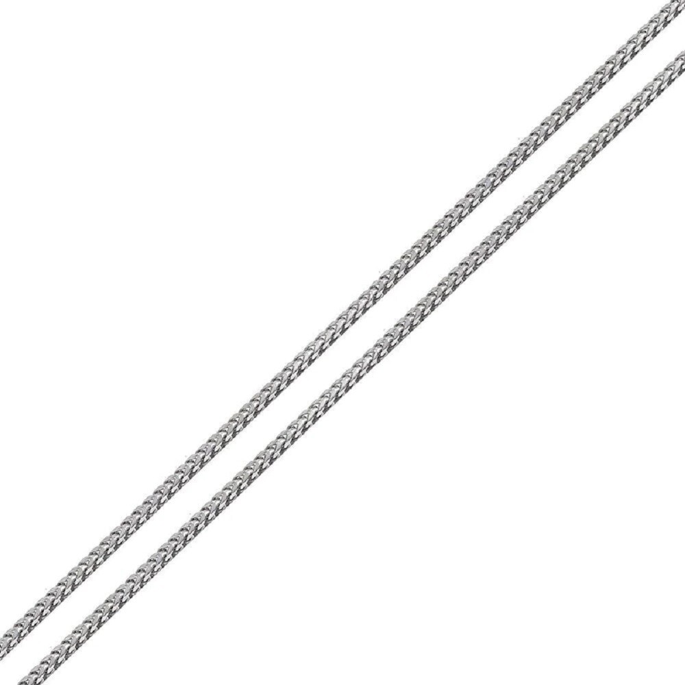 Sterling Silver Rhodium Finish 1.5mm Franco Chain Necklace, Made in Italy