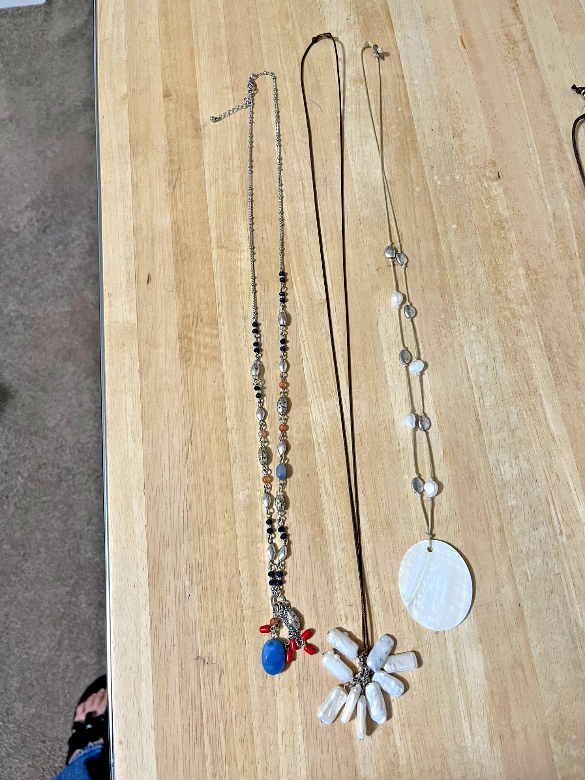 J Jill Boho Fashion Pendant Necklaces Lot of 5 Adjustable 17 in Long Excellent
