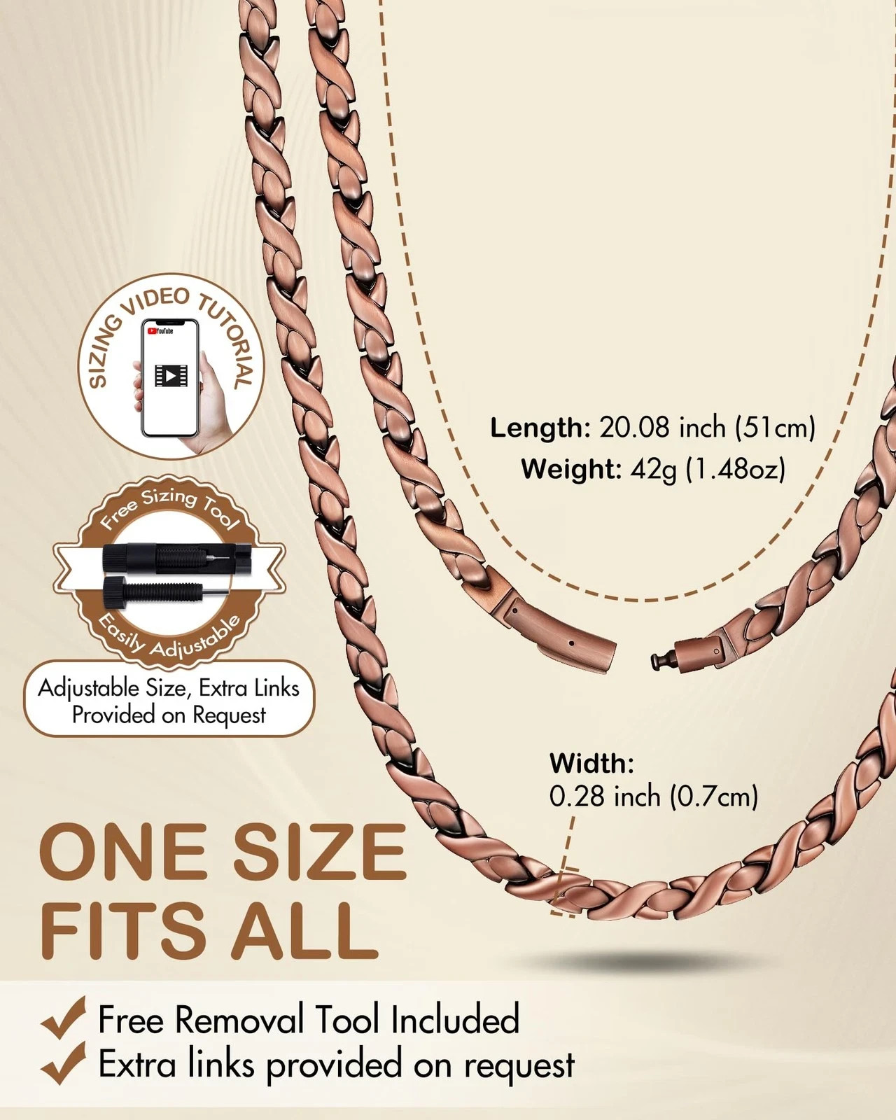 Copper Necklace Magnetic Therapy Arthritis Pain Relief Gift for Women