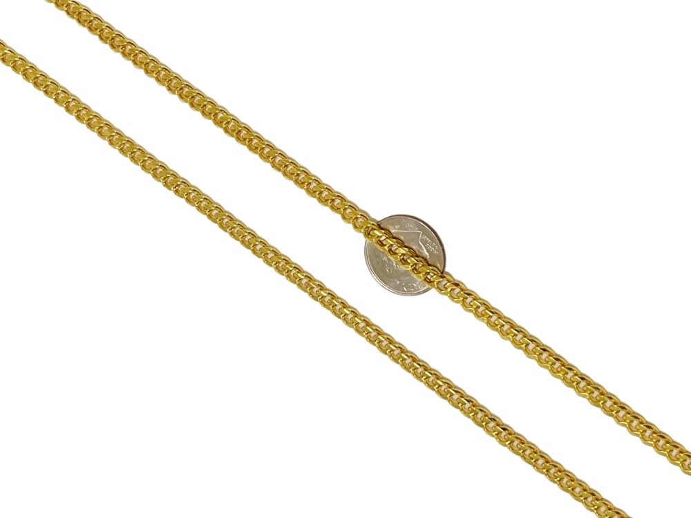 Solid 18K Yellow Gold 4mm Cuban Curb Chain Necklace 22″Italian Made Mens Jewelry