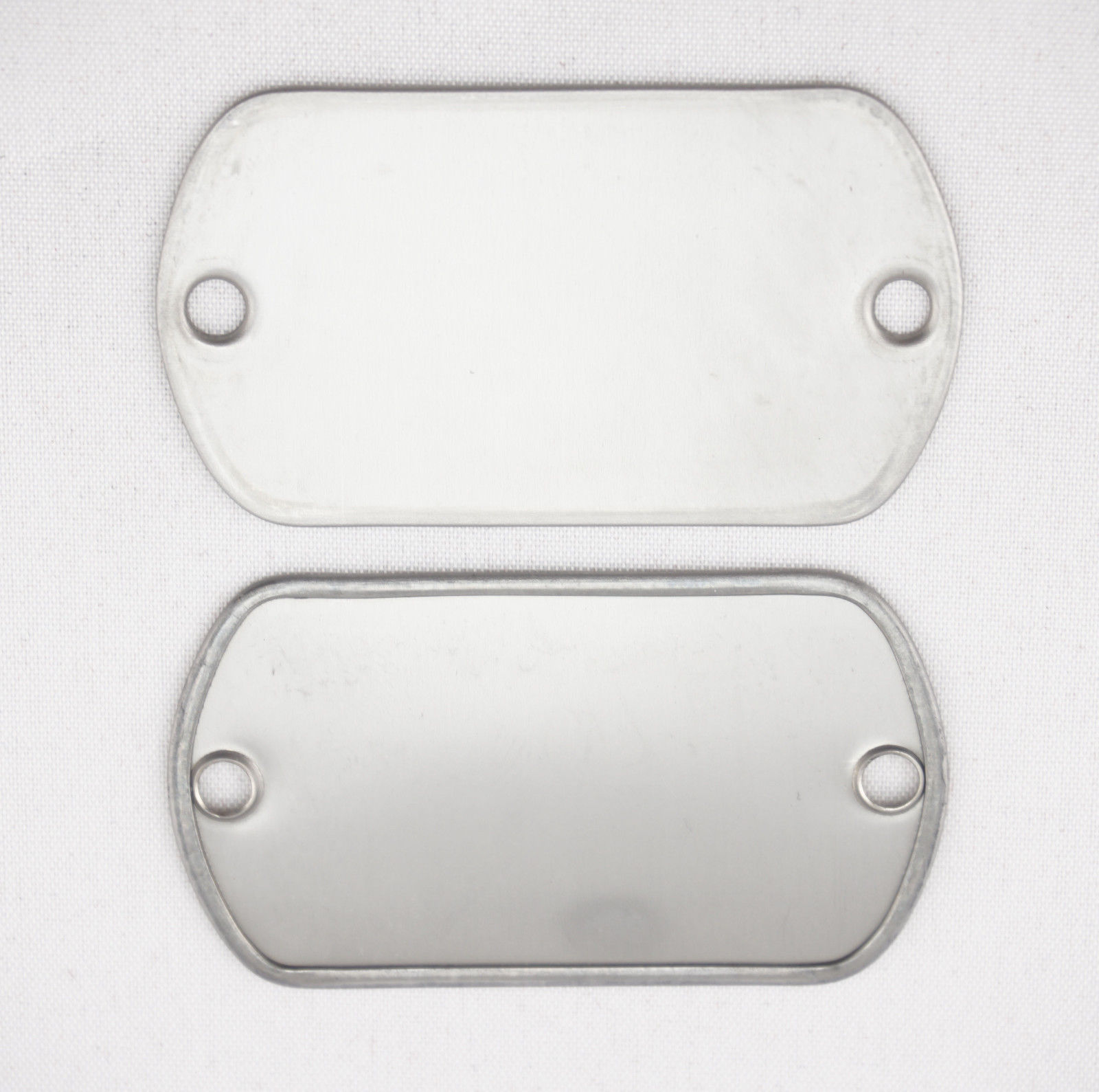 Military Army Blank Dull Finish Two Hole Dog Tag Set of 2