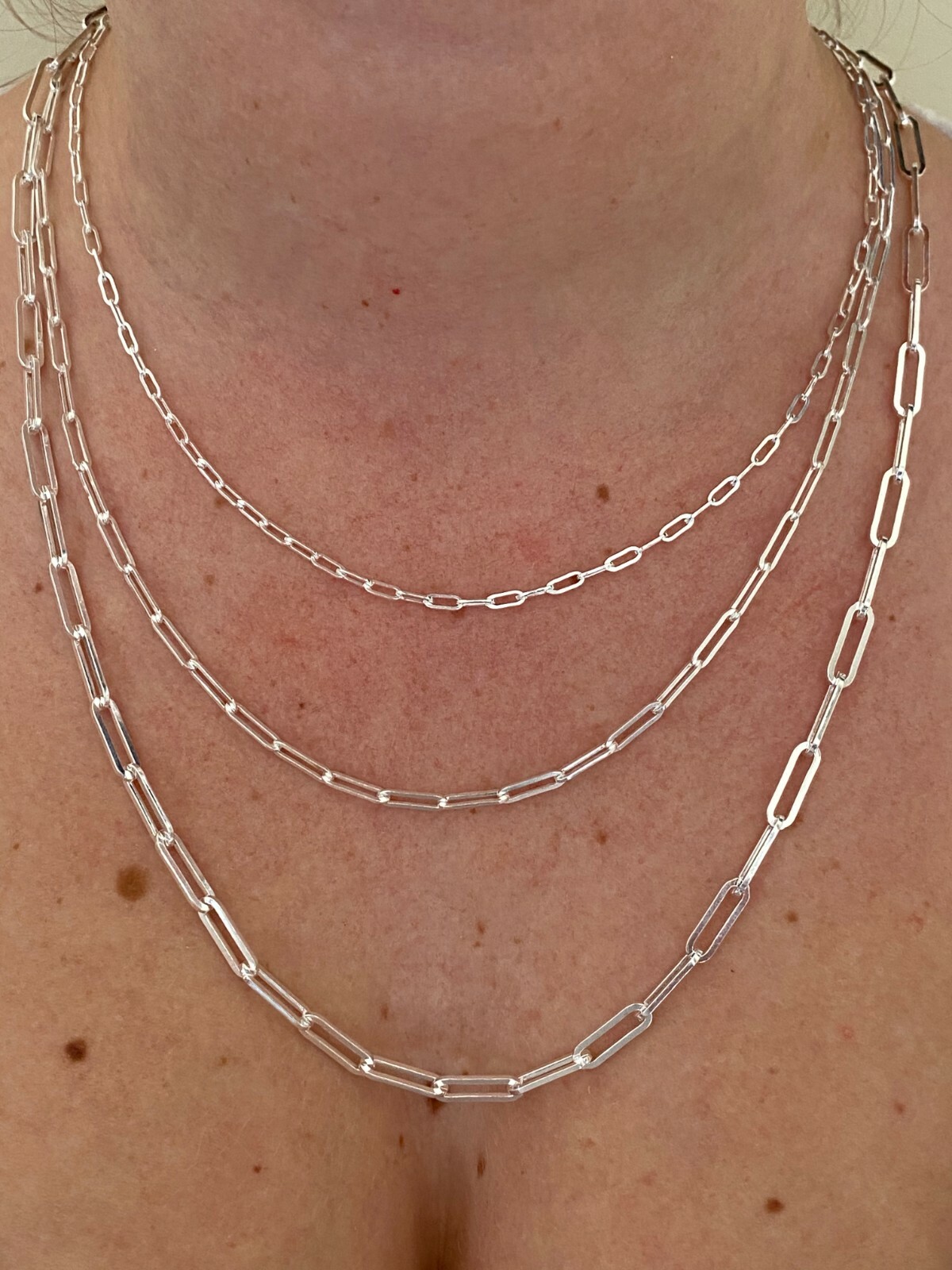 Solid 925 Sterling Silver Paperclip Rolo Chain 2.5mm – 4mm Cable Necklace Italy