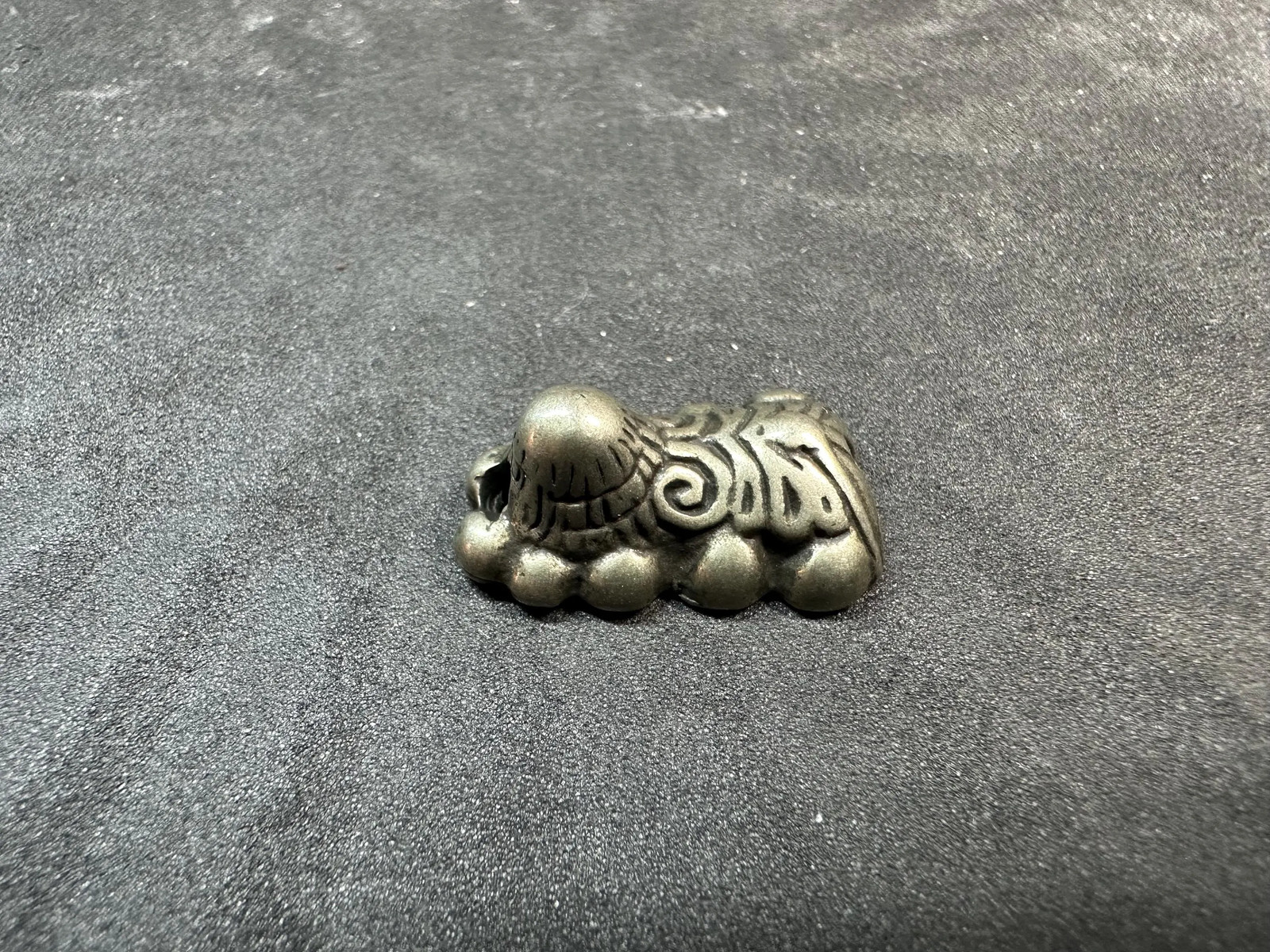 Vintage Tibetan Brass Snow Lion Bead | Himalayan Mala Spacer | Nepalese Symbol