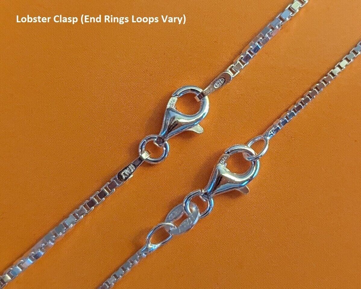 Box Chain Necklace — Sterling Silver — 1.5mm* — 14 inch* – Made in Italy [BN]