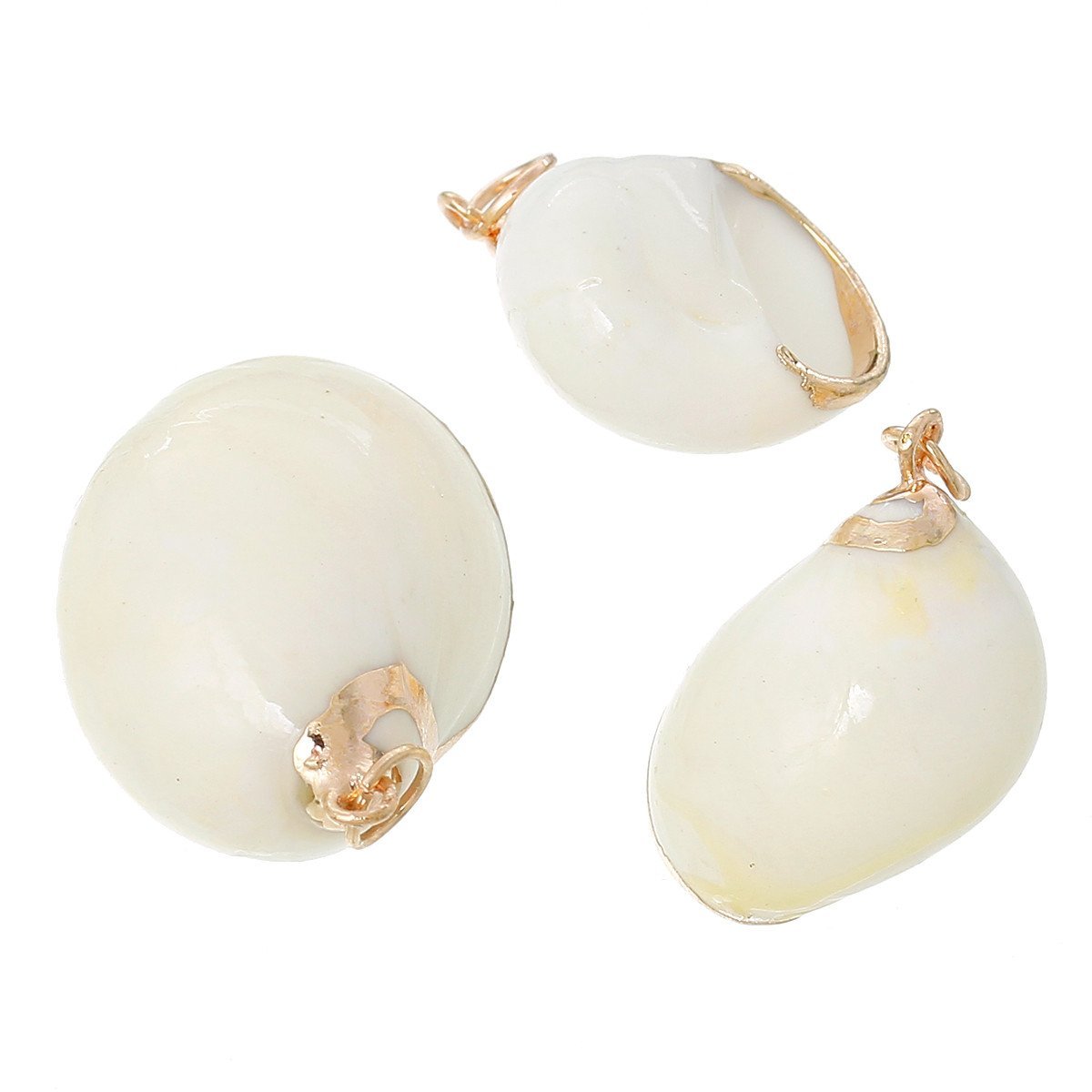 5 Pcs Natural Shell Shape Conch Rose Gold Charm Pendant 1-4/8″ x 1″