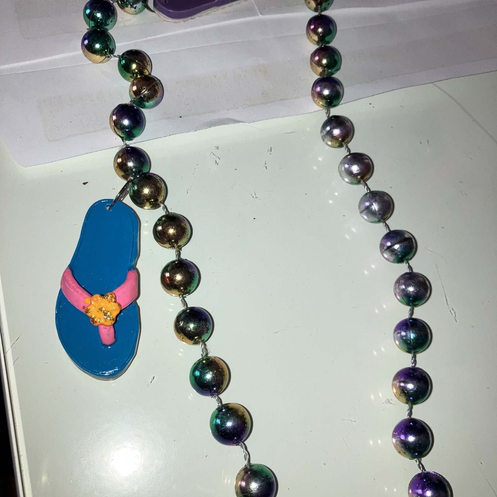 Adult/Teen Unisex Colorful, 5 Flip flops Beaded Necklace