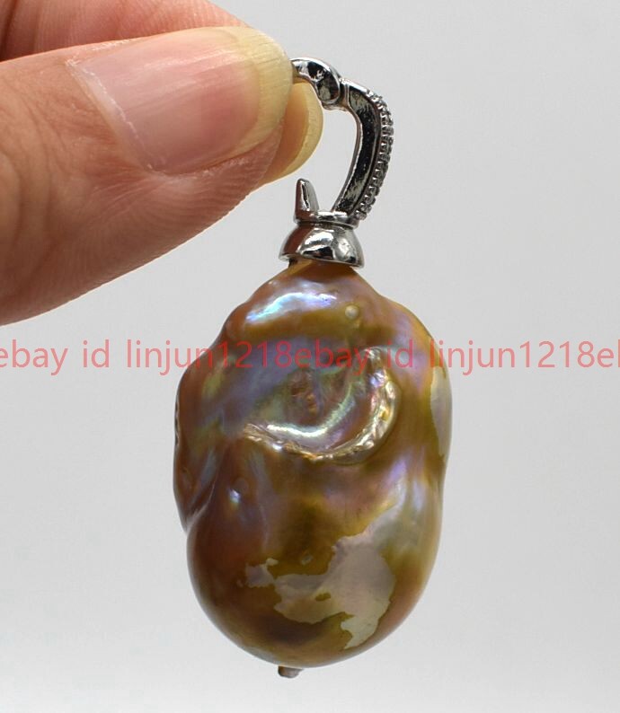 Huge 15x20mm Real Natural Multicolor Keshi Baroque Pearl Pendant