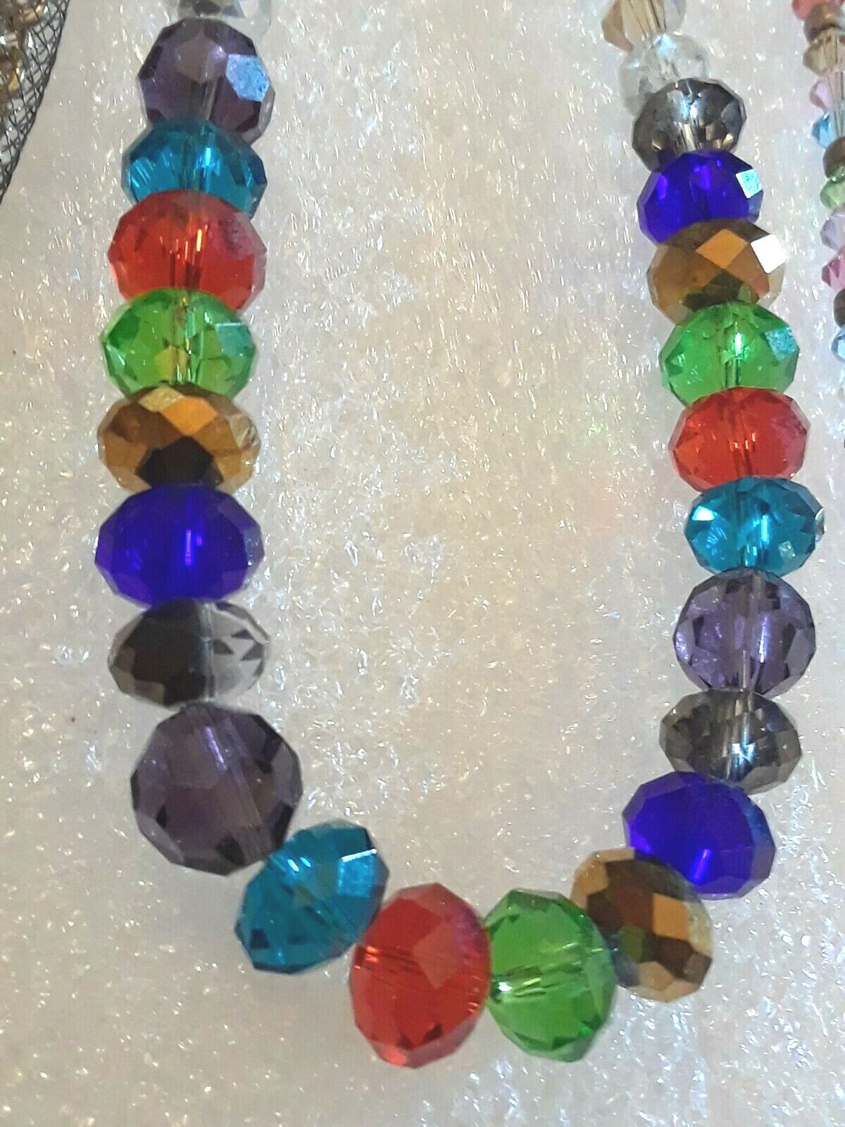Beaded necklaces. Multi-color crystal beads, blue moon glow. You get all 5