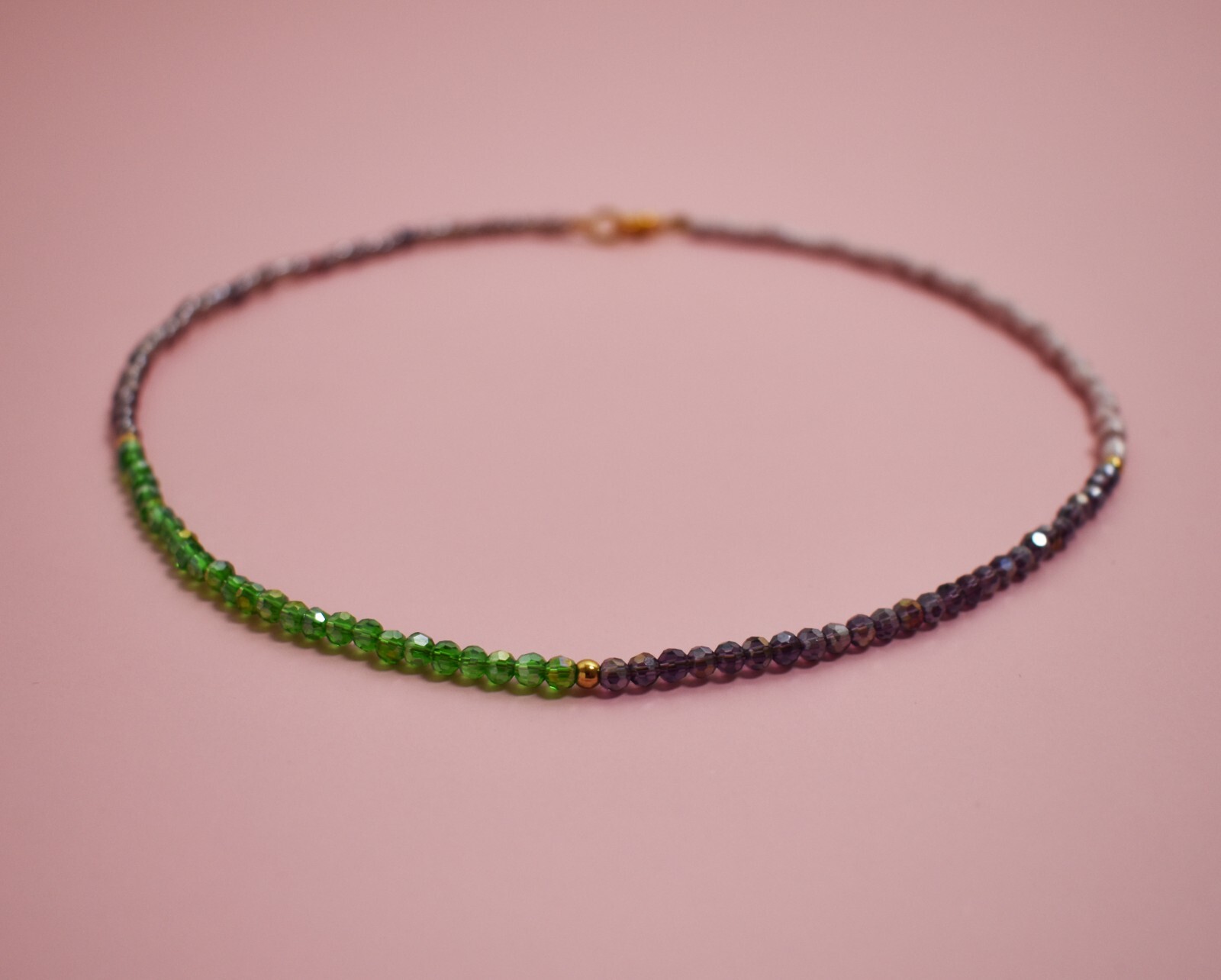 Multi bead necklace handmade, multicolor seed bead choker